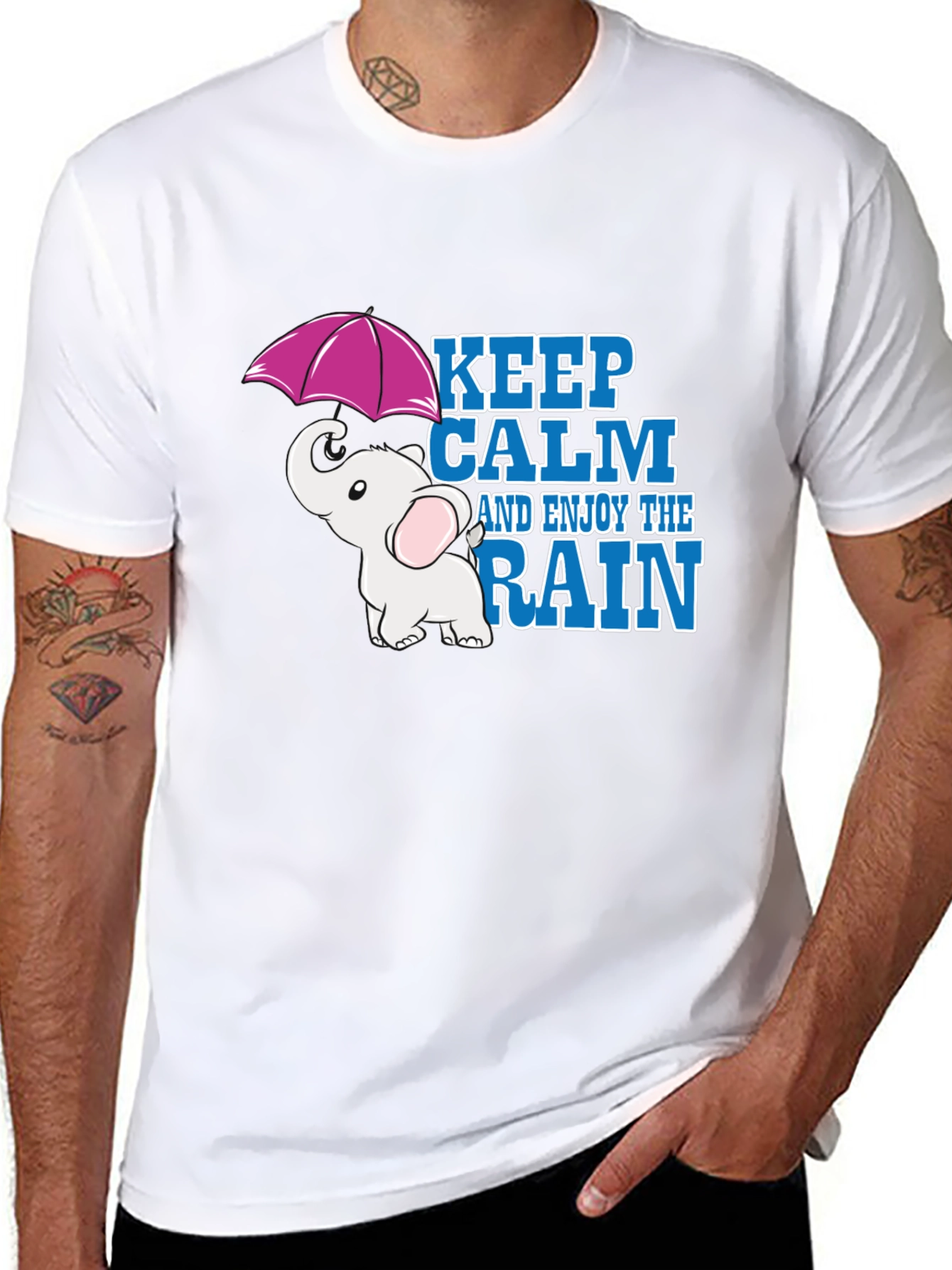 Keep Calm and Enjoy the Rain Elephant T-Shirt