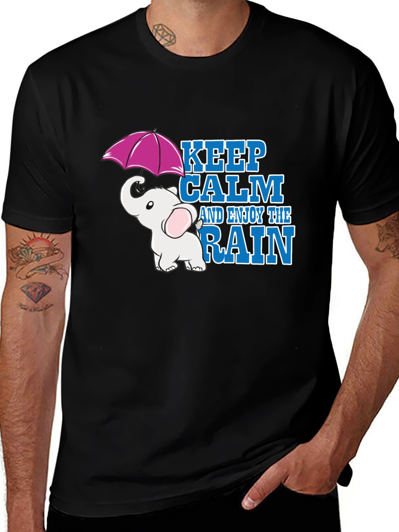 Keep Calm and Enjoy the Rain Elephant T-Shirt