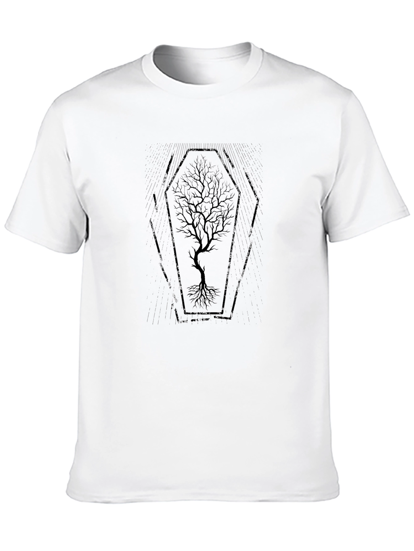 Gothic Coffin Tree Graphic T-Shirt