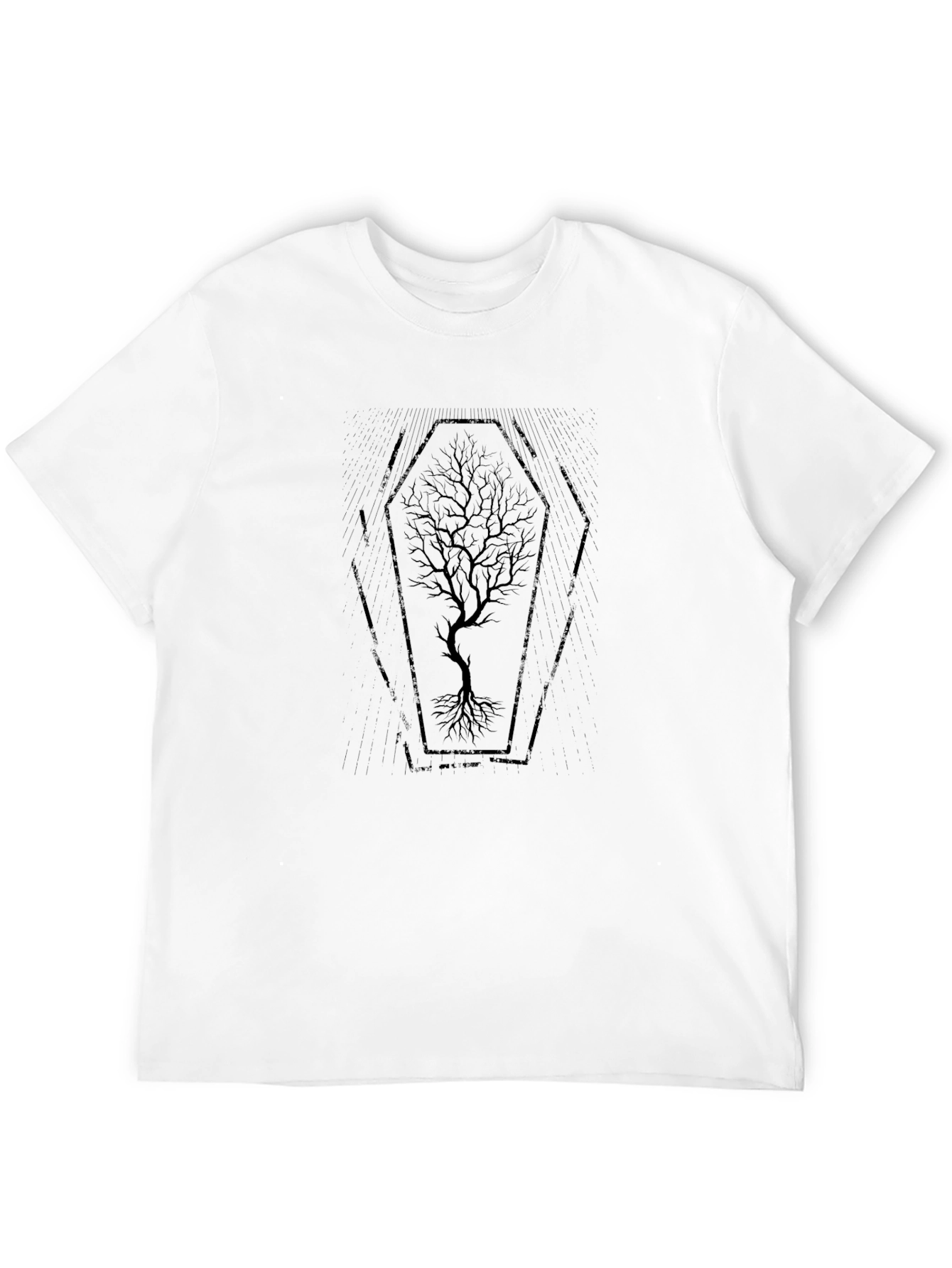 Gothic Coffin Tree Graphic T-Shirt