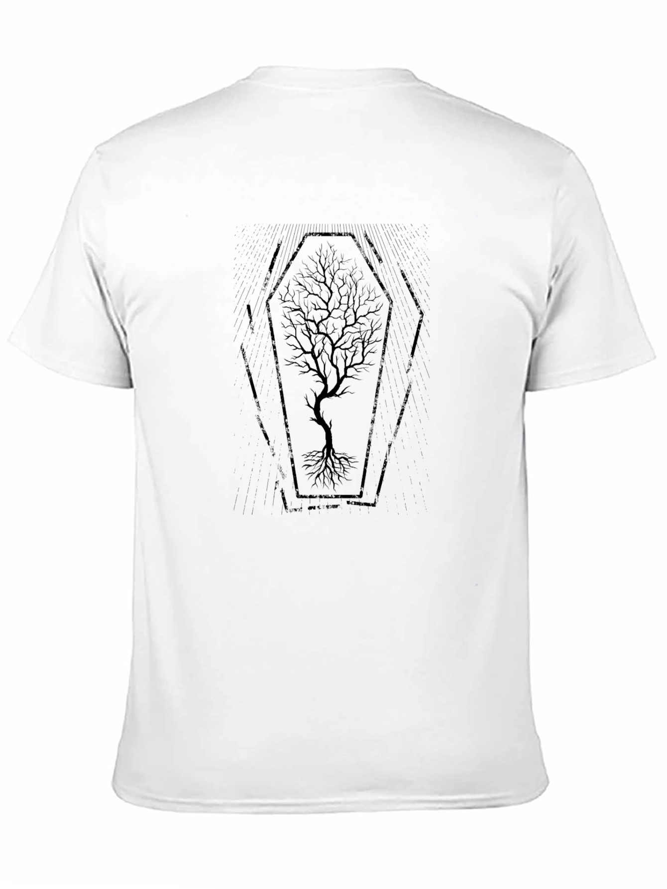 Gothic Coffin Tree Graphic T-Shirt