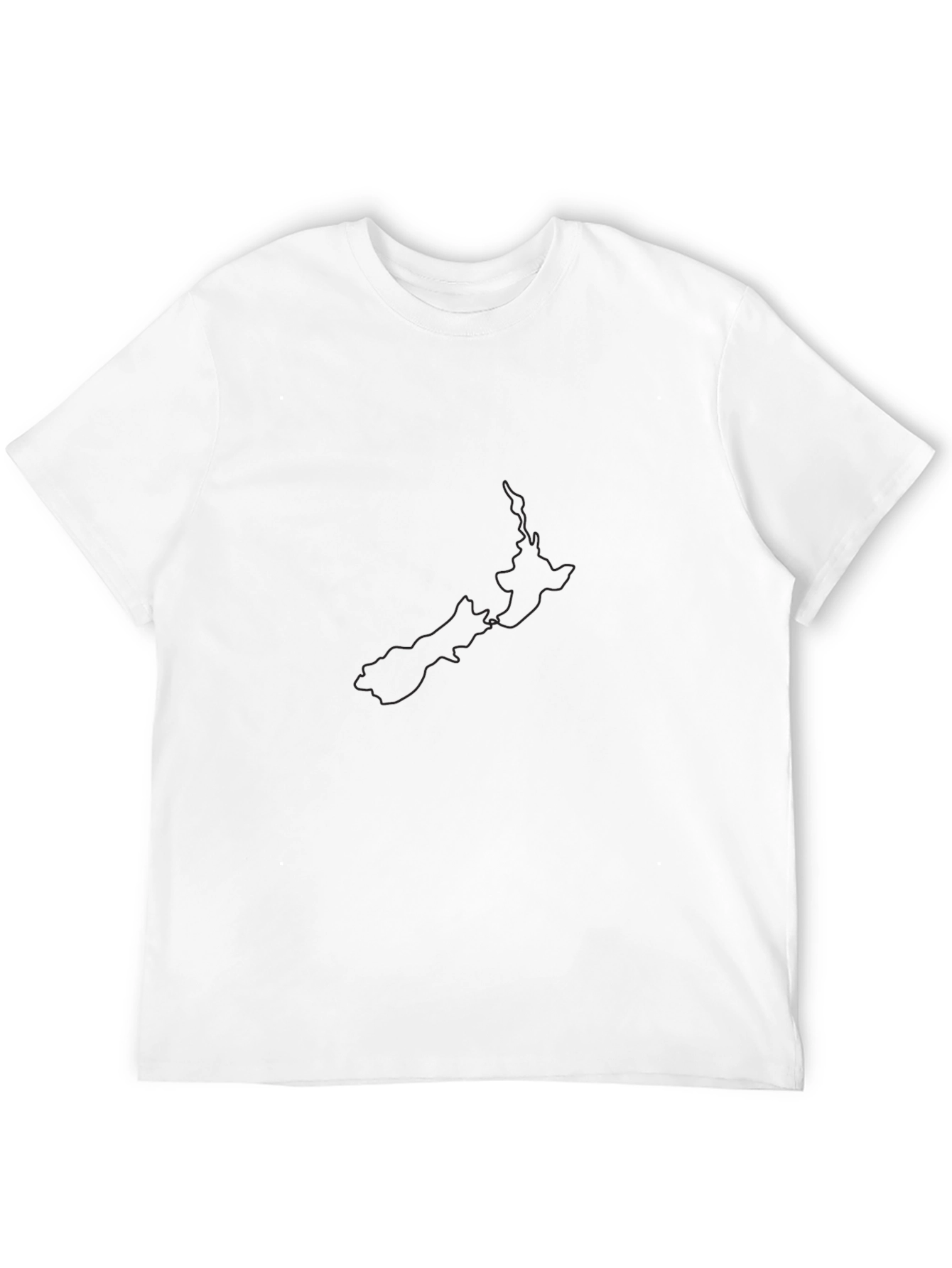 New Zealand Map Outline Black T-Shirt