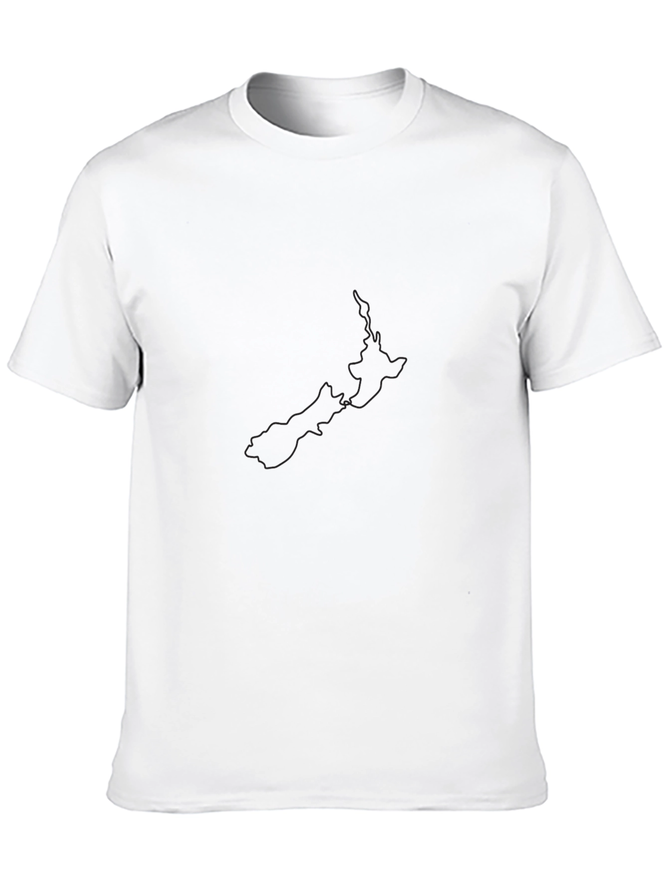 New Zealand Map Outline Black T-Shirt
