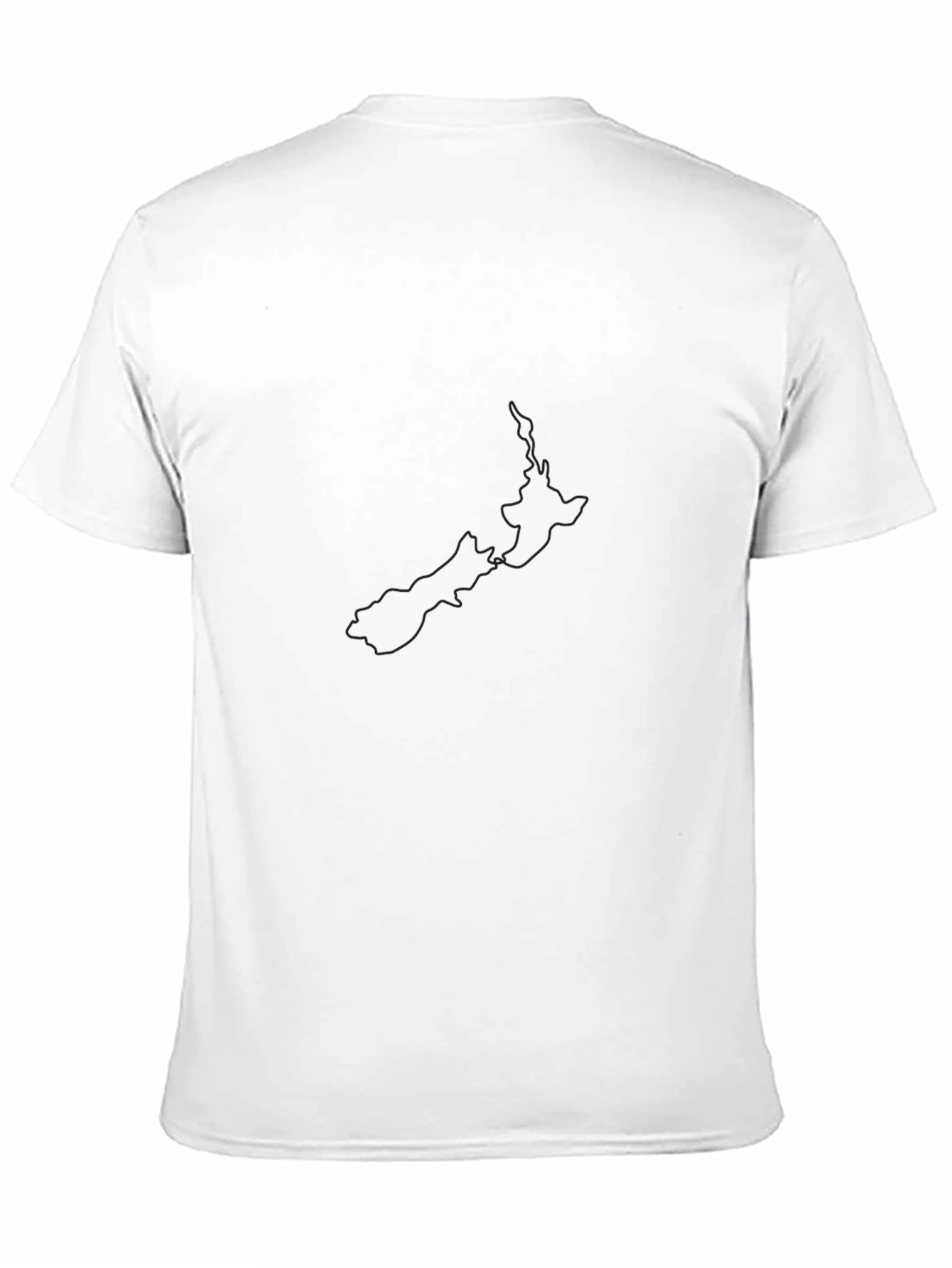 New Zealand Map Outline Black T-Shirt