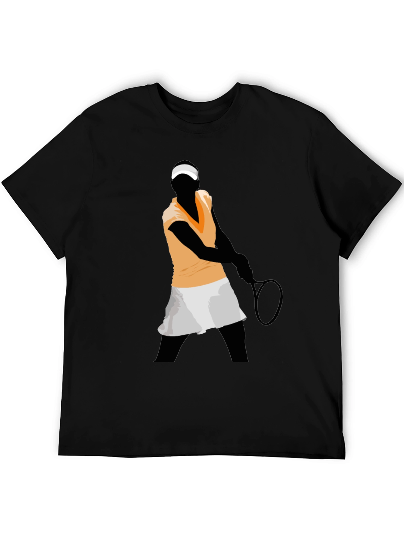Tennis Player Graphic Tee - Black Unisex T-Shirt