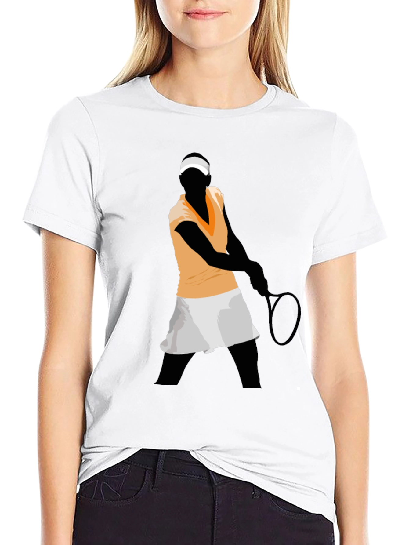 Tennis Player Graphic Tee - Black Unisex T-Shirt