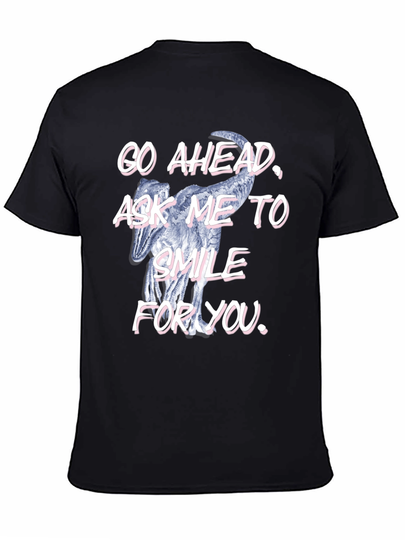 Dinosaur Smile Mens Black T-Shirt