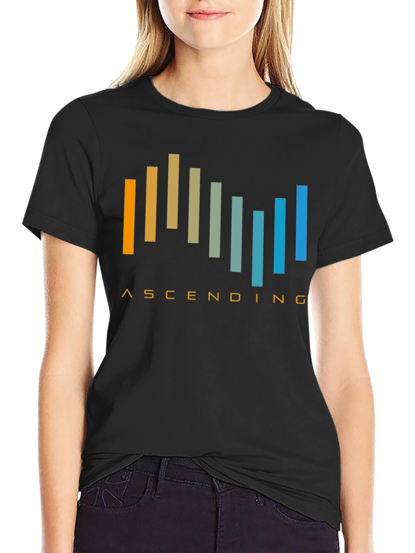 Ascending Bars Graphic Tee - Modern Design