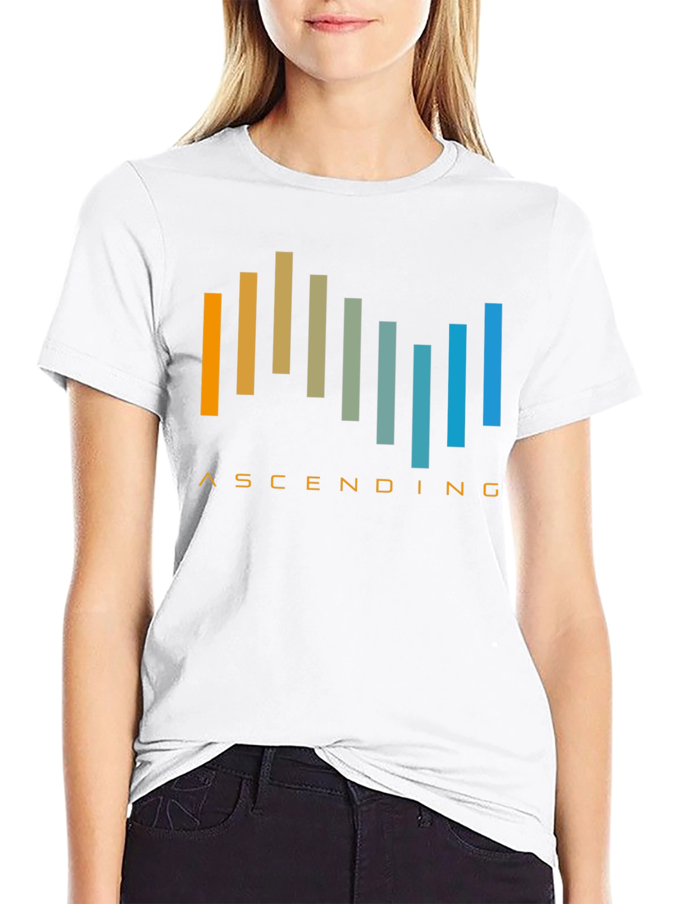 Ascending Bars Graphic Tee - Modern Design