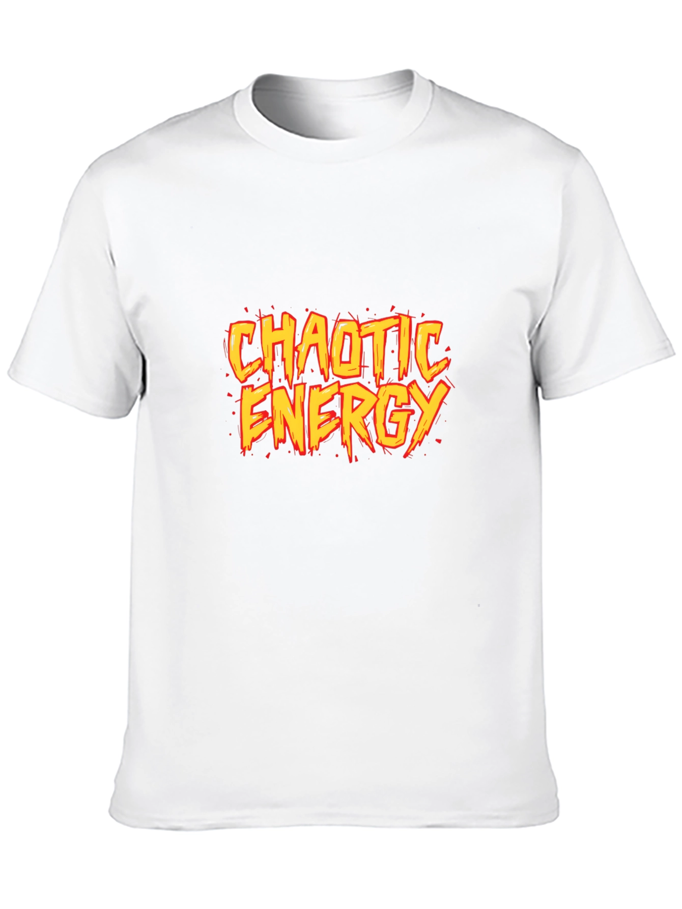 Chaotic Energy Graphic Print Black T-Shirt