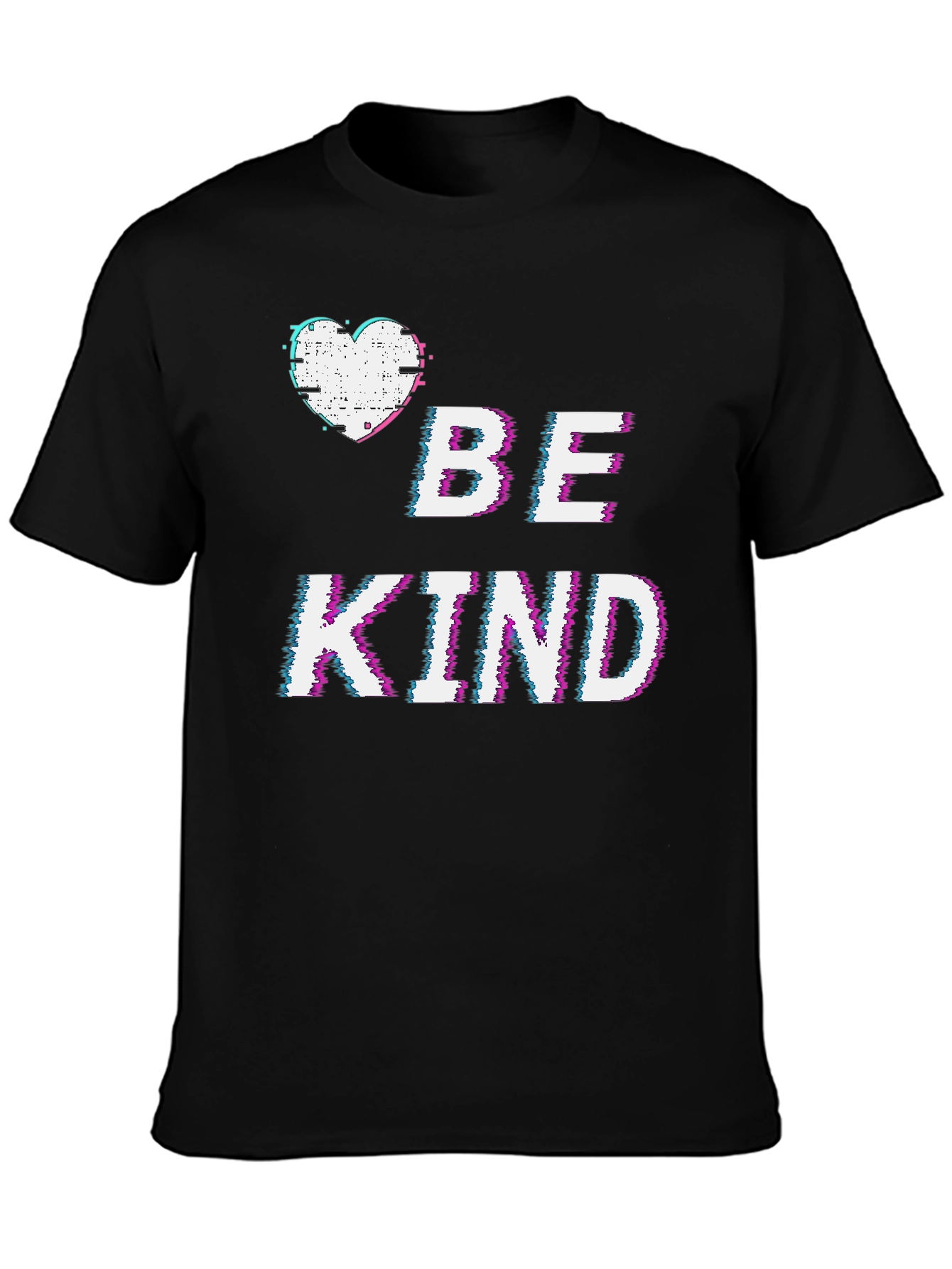 Be Kind Glitch T-Shirt - Heart Graphic Tee