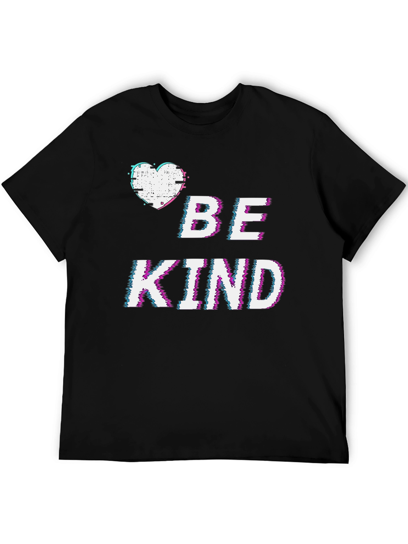 Be Kind Glitch T-Shirt - Heart Graphic Tee