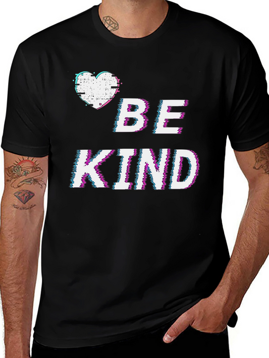 Be Kind Glitch T-Shirt - Heart Graphic Tee