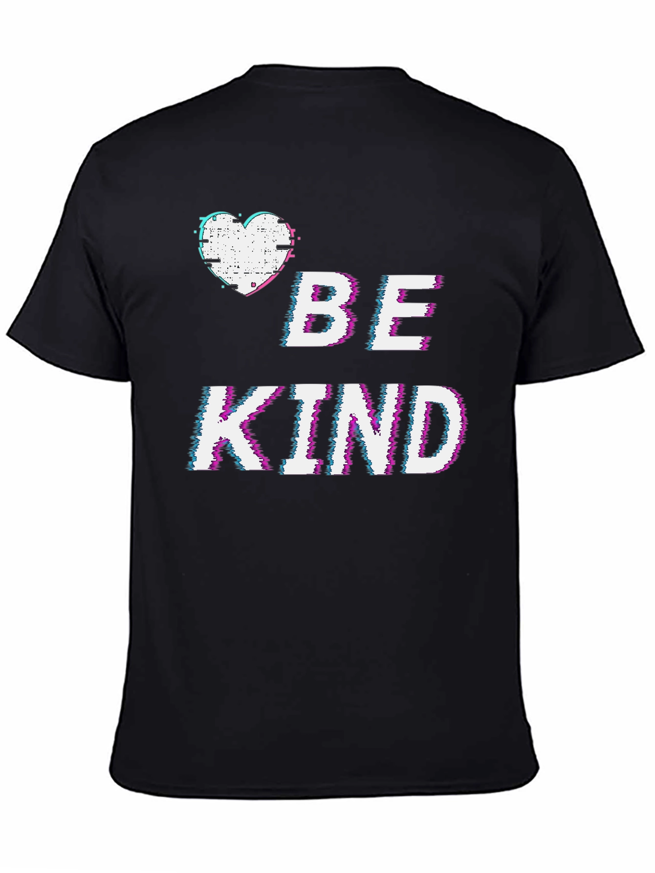 Be Kind Glitch T-Shirt - Heart Graphic Tee