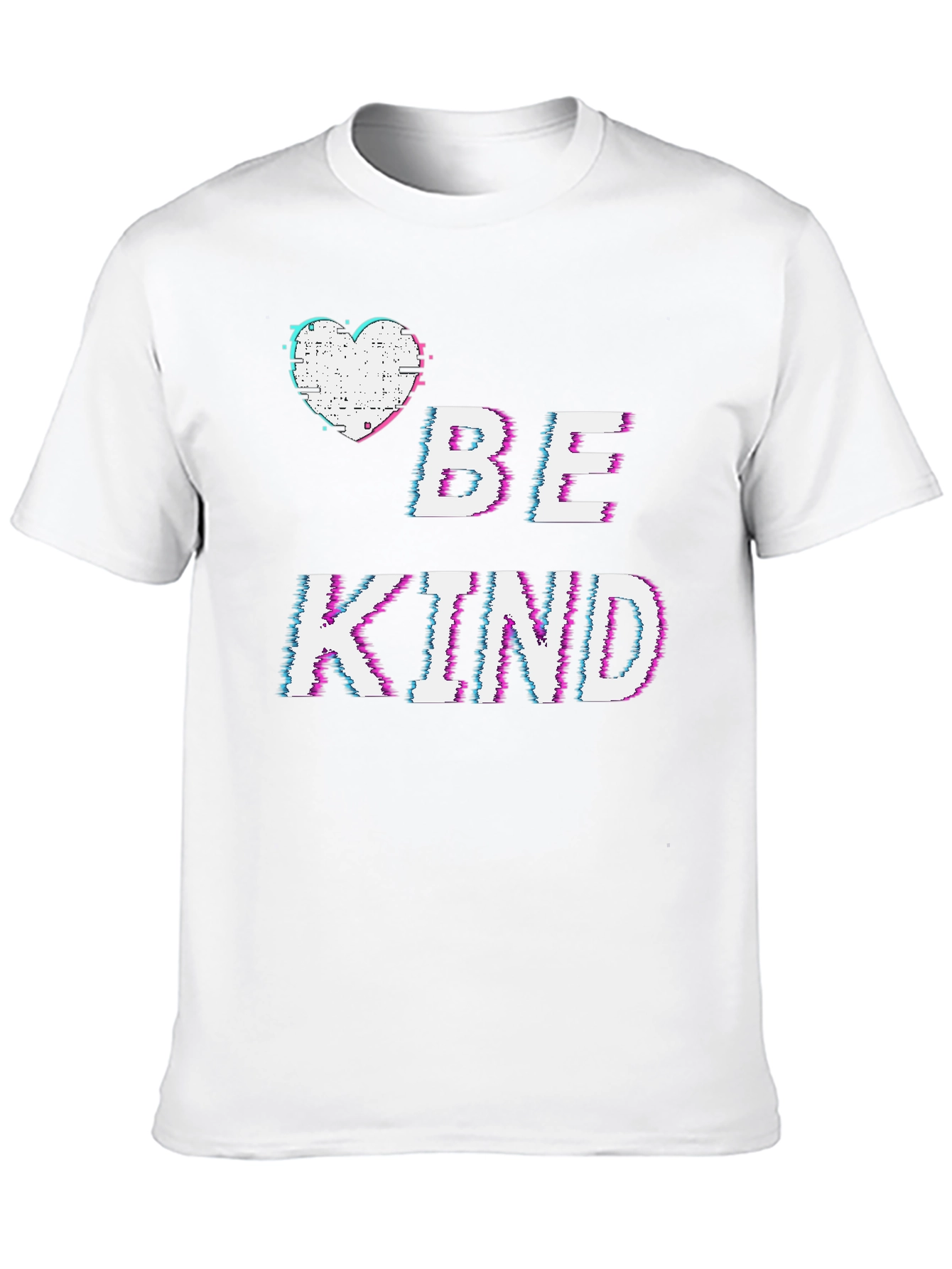 Be Kind Glitch T-Shirt - Heart Graphic Tee