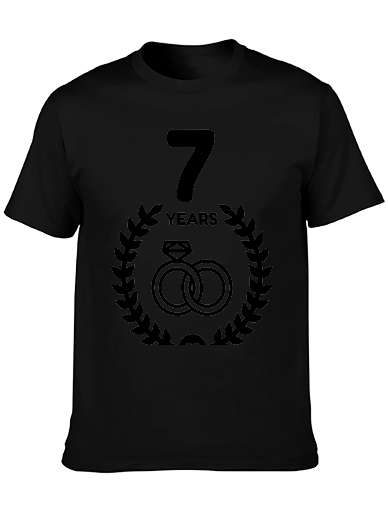 7th Anniversary T-Shirt - Wedding Rings Design