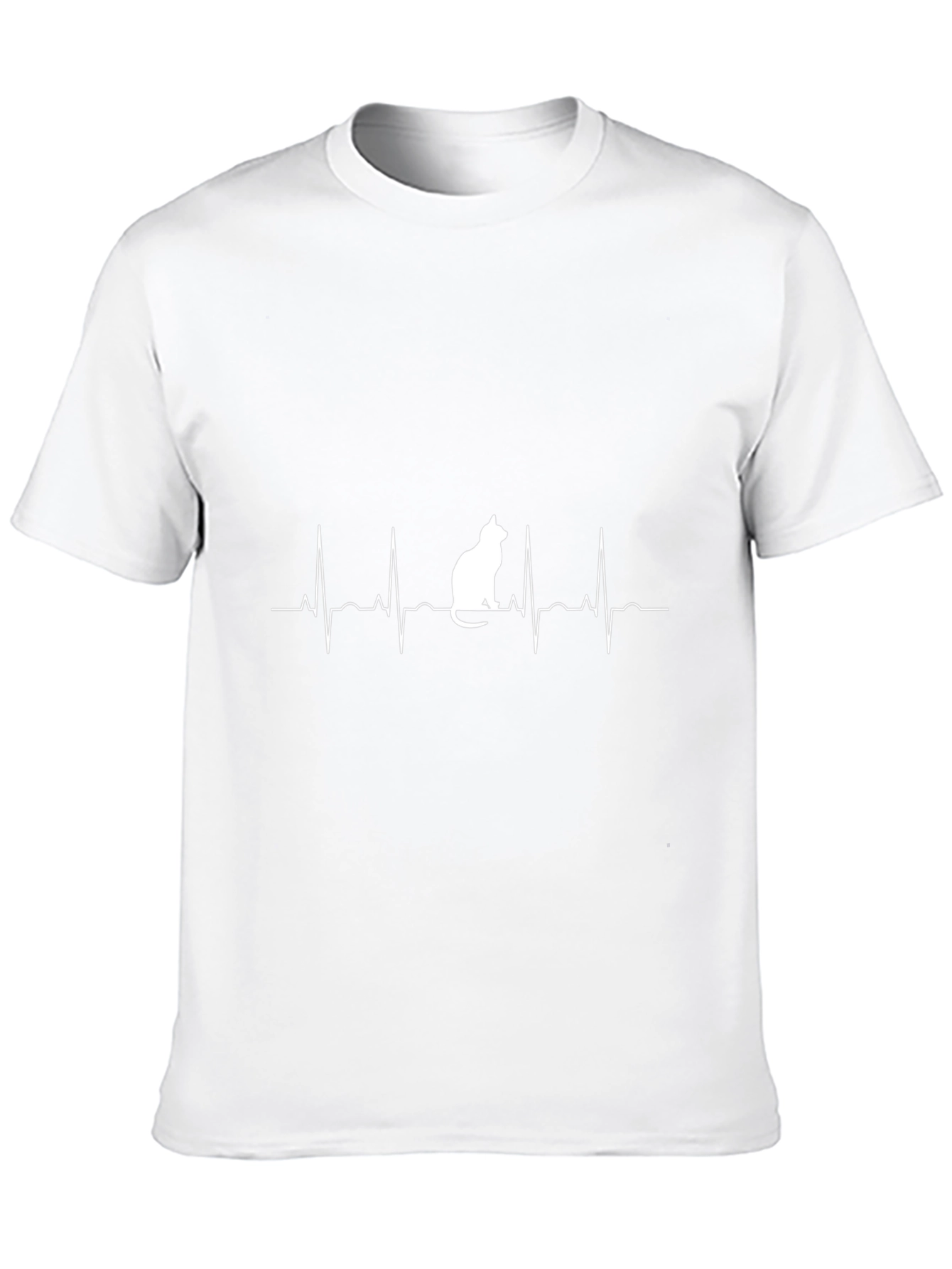 Cat Heartbeat T-Shirt - Black Graphic Tee