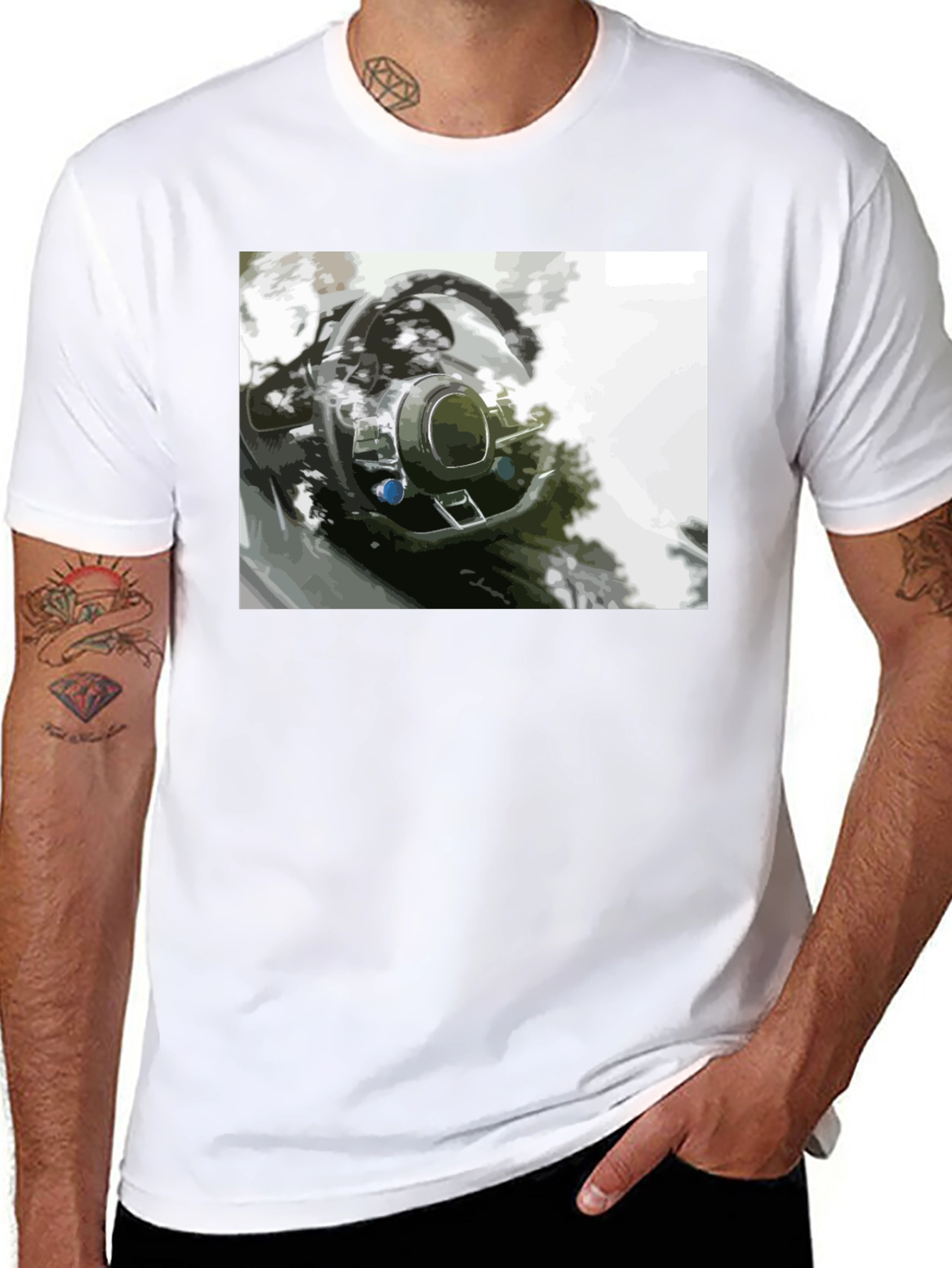 Stylish Car Interior Graphic Tee