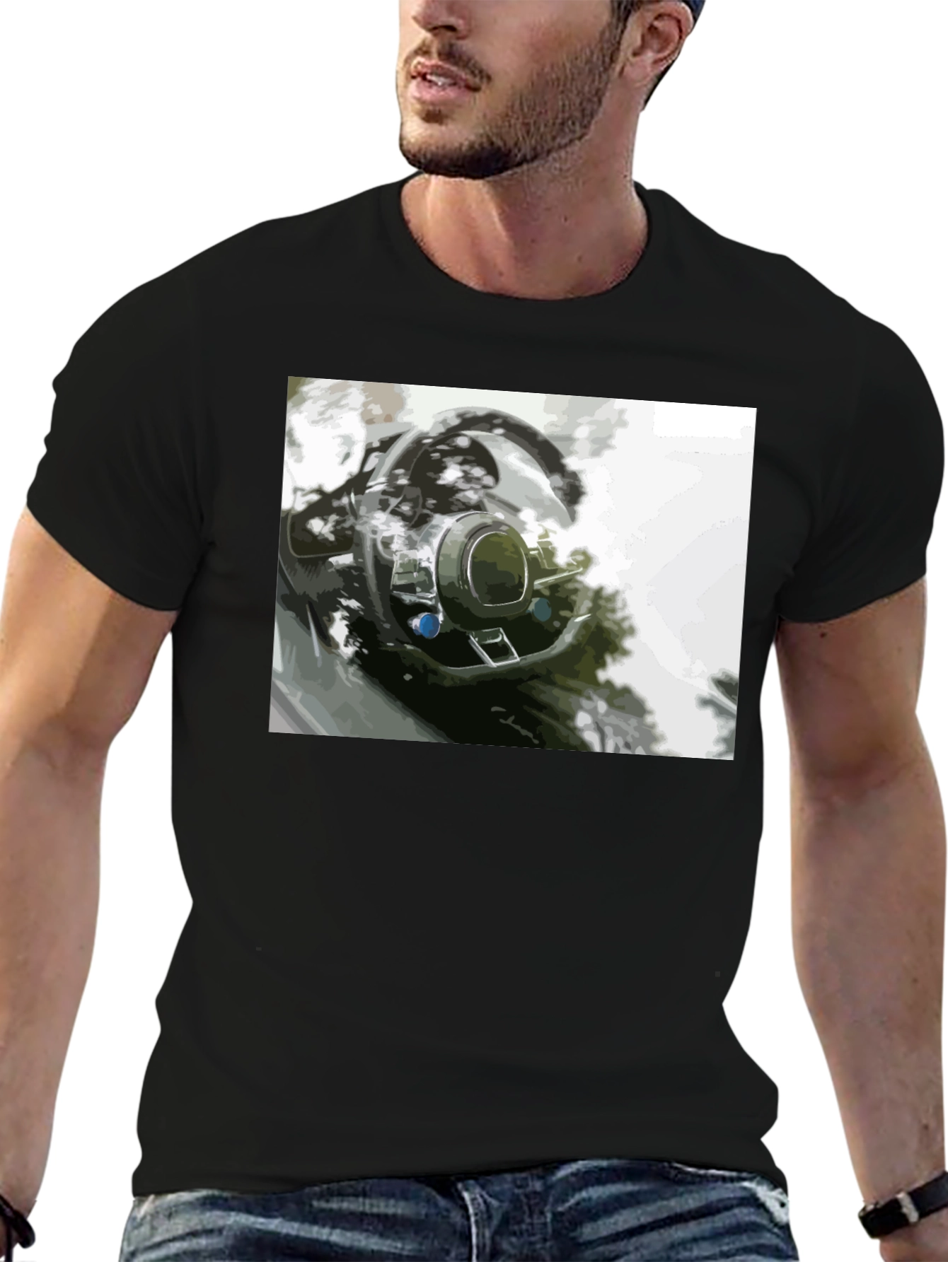 Stylish Car Interior Graphic Tee