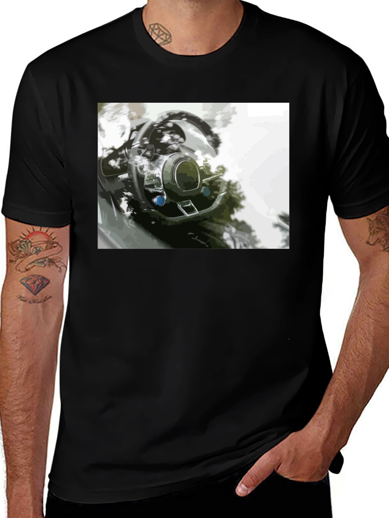 Stylish Car Interior Graphic Tee