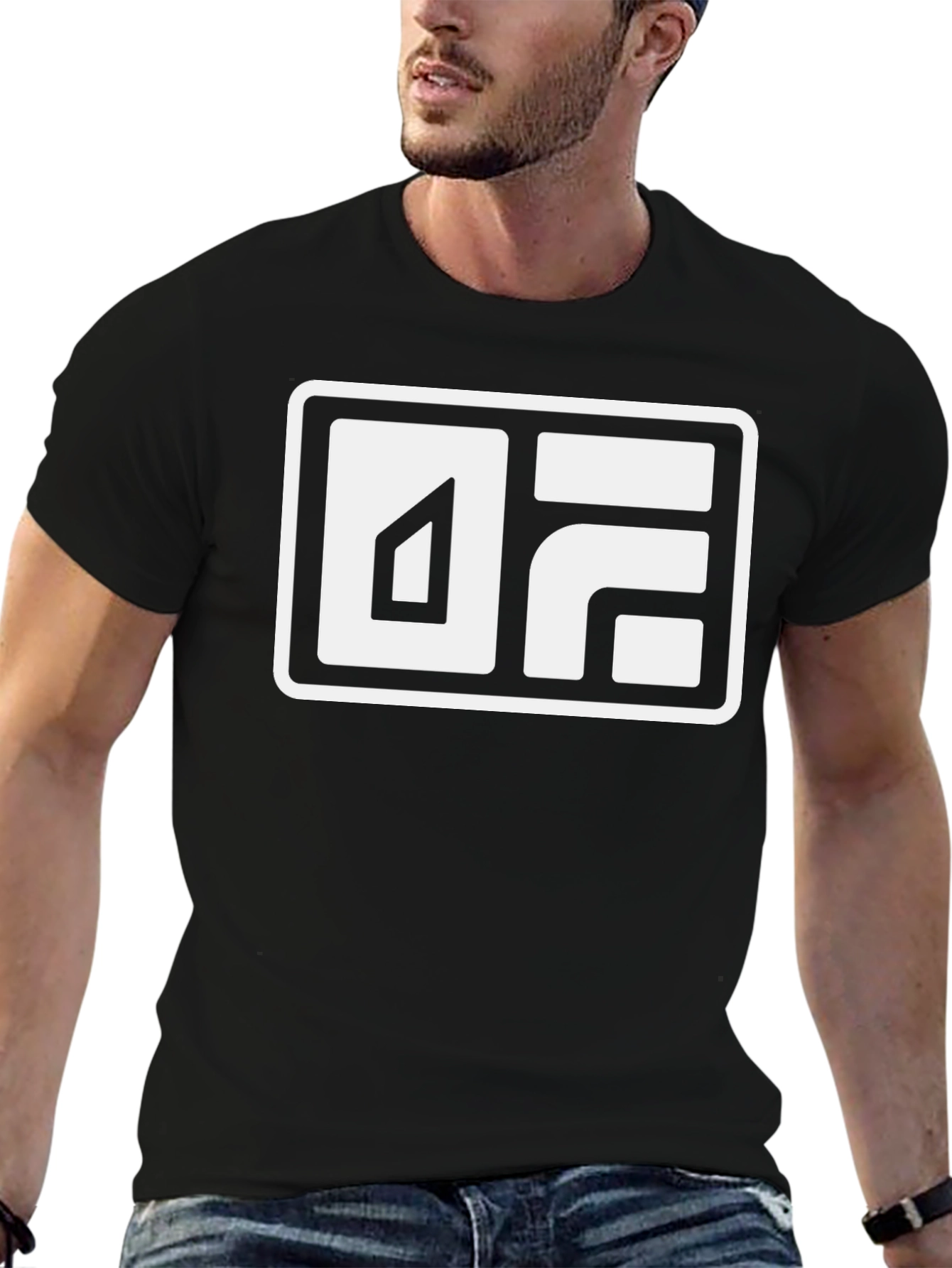 Modern Graphic Print Black T-Shirt