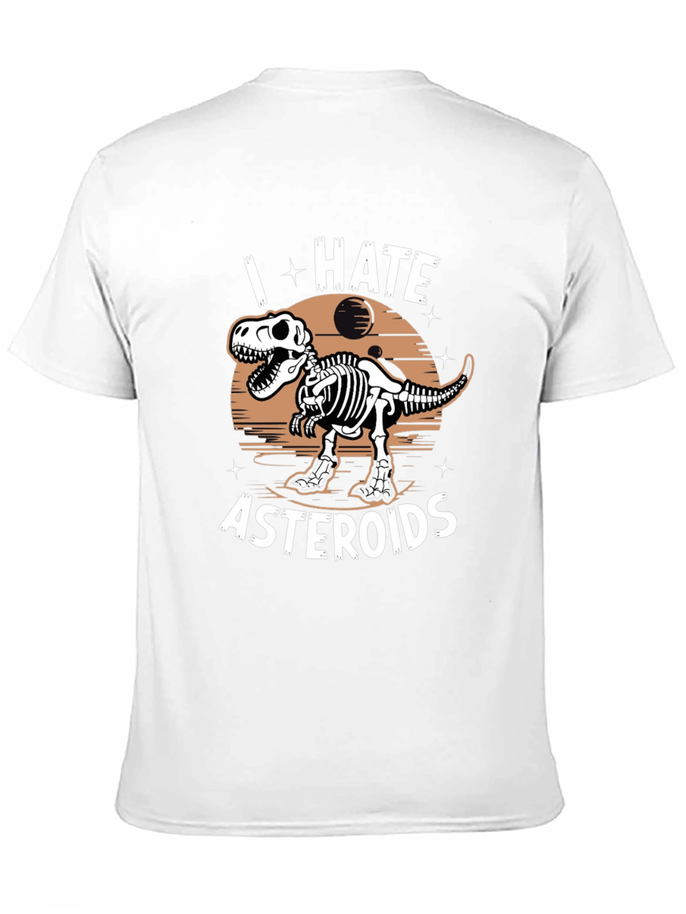 I Hate Asteroids Dinosaur T-Shirt - Black