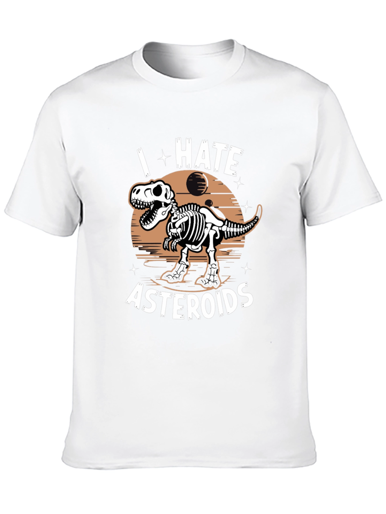I Hate Asteroids Dinosaur T-Shirt - Black
