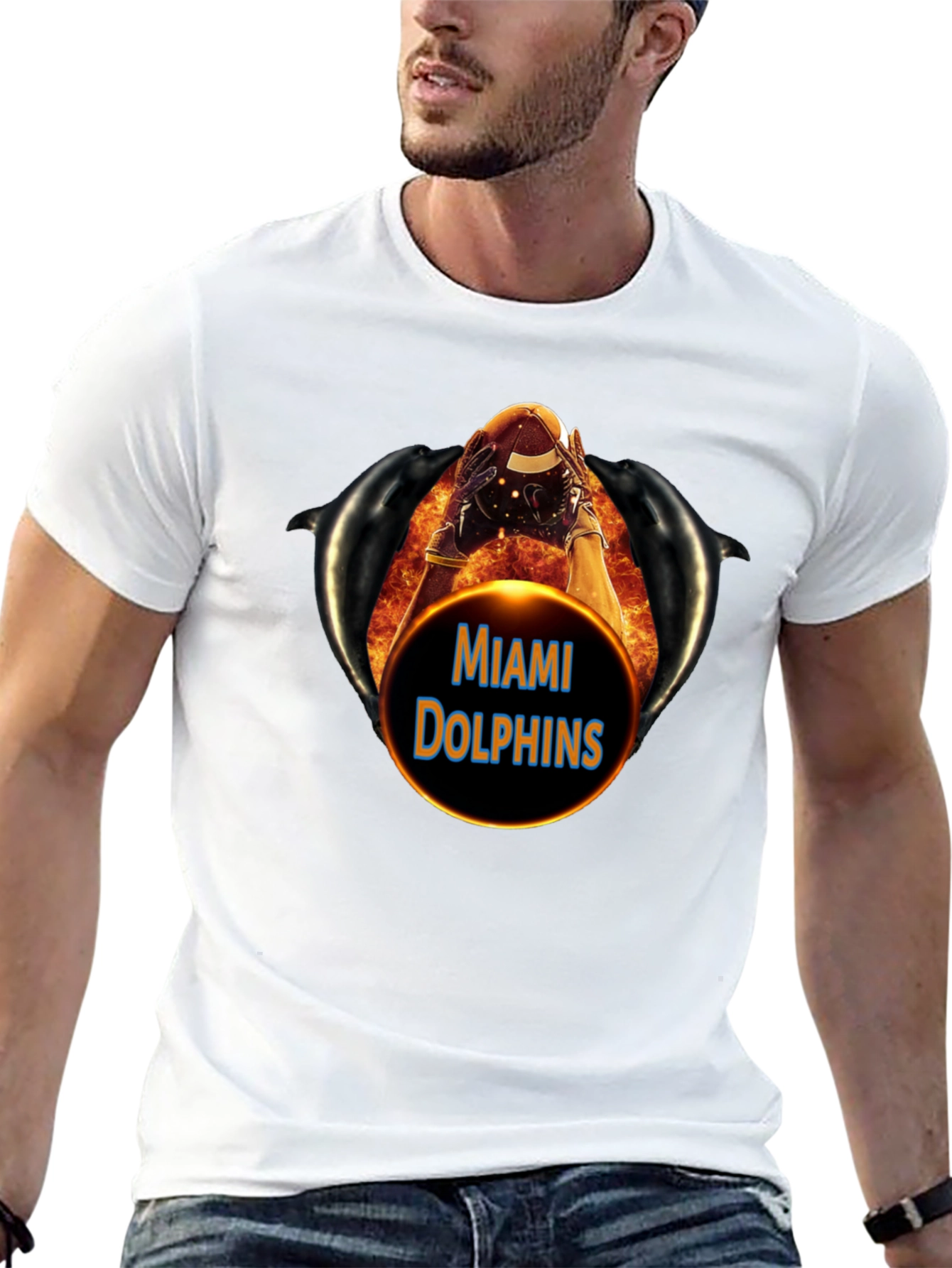 Miami Dolphins Football Graphic T-Shirt