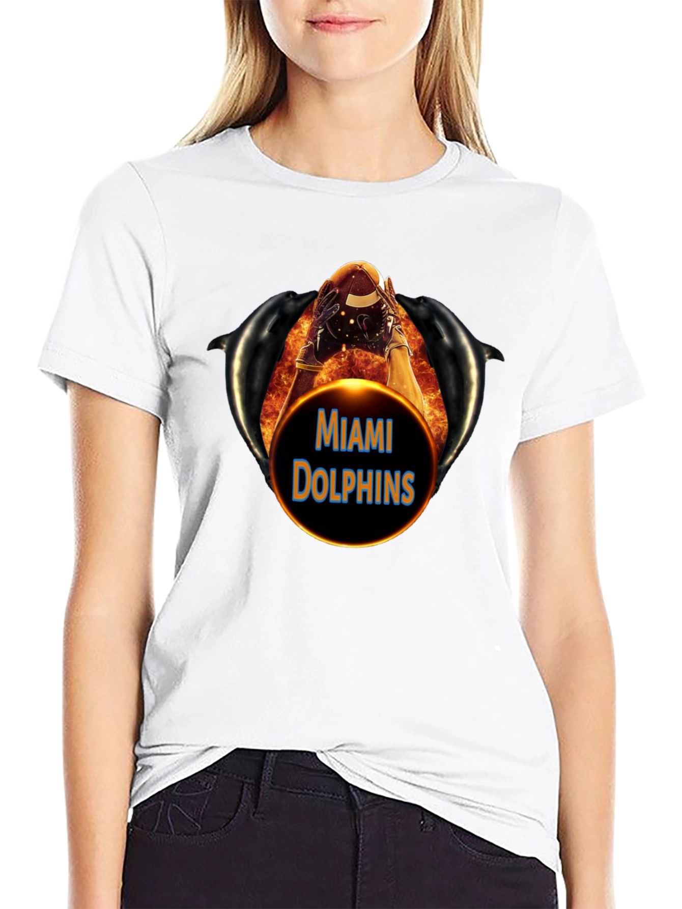 Miami Dolphins Football Graphic T-Shirt