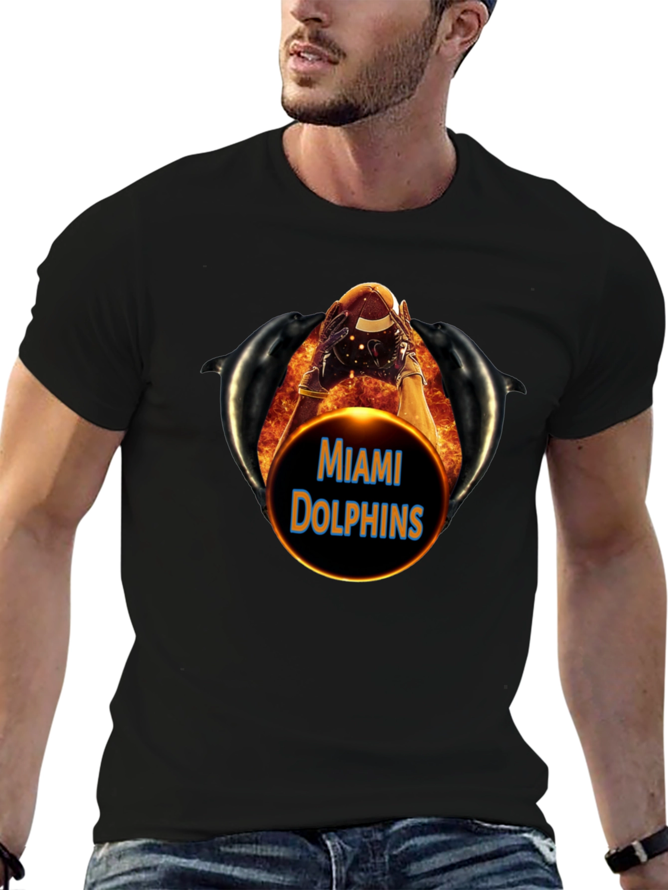 Miami Dolphins Football Graphic T-Shirt
