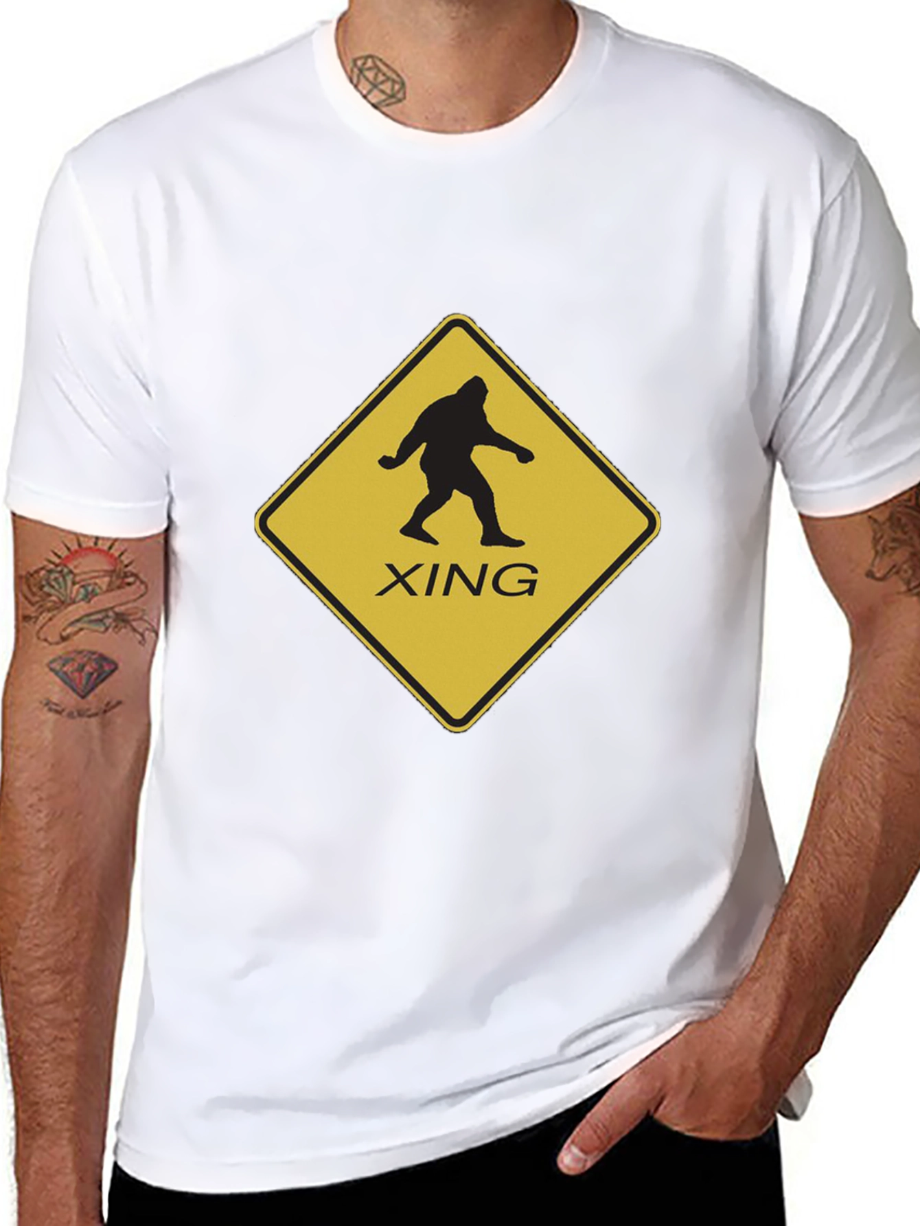 Sasquatch Crossing Mens Black T-Shirt