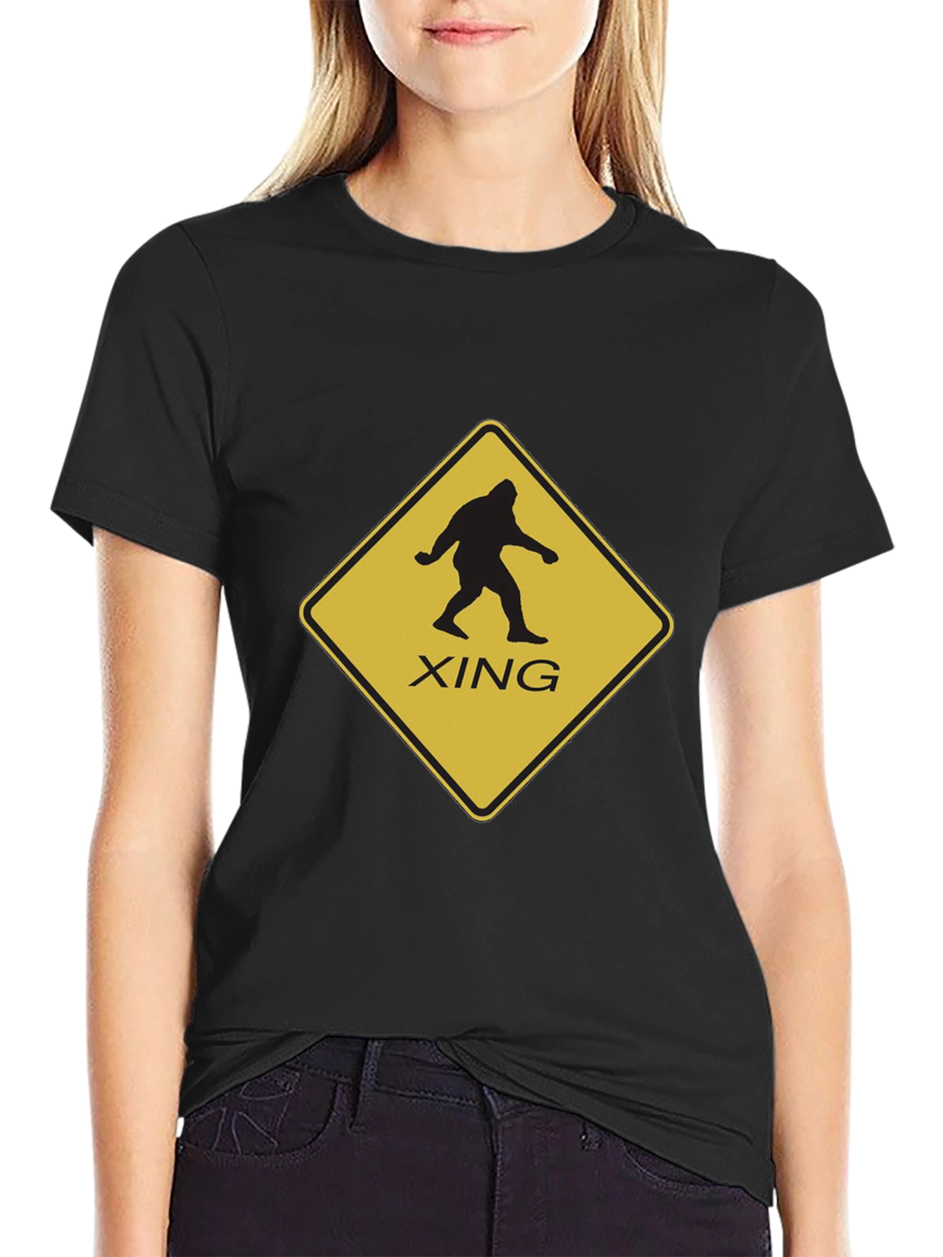 Sasquatch Crossing Mens Black T-Shirt