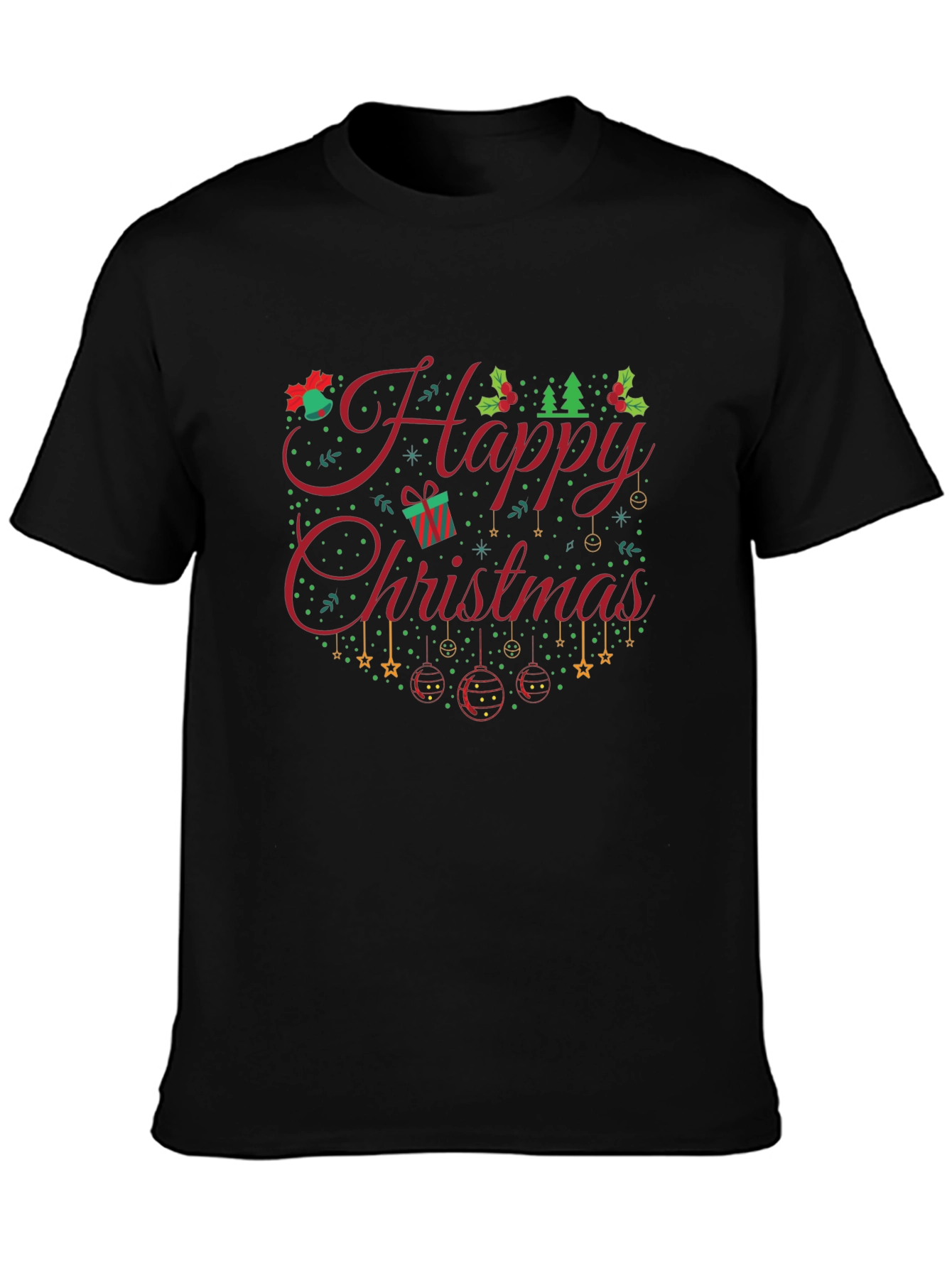 Festive Happy Christmas Graphic T-Shirt