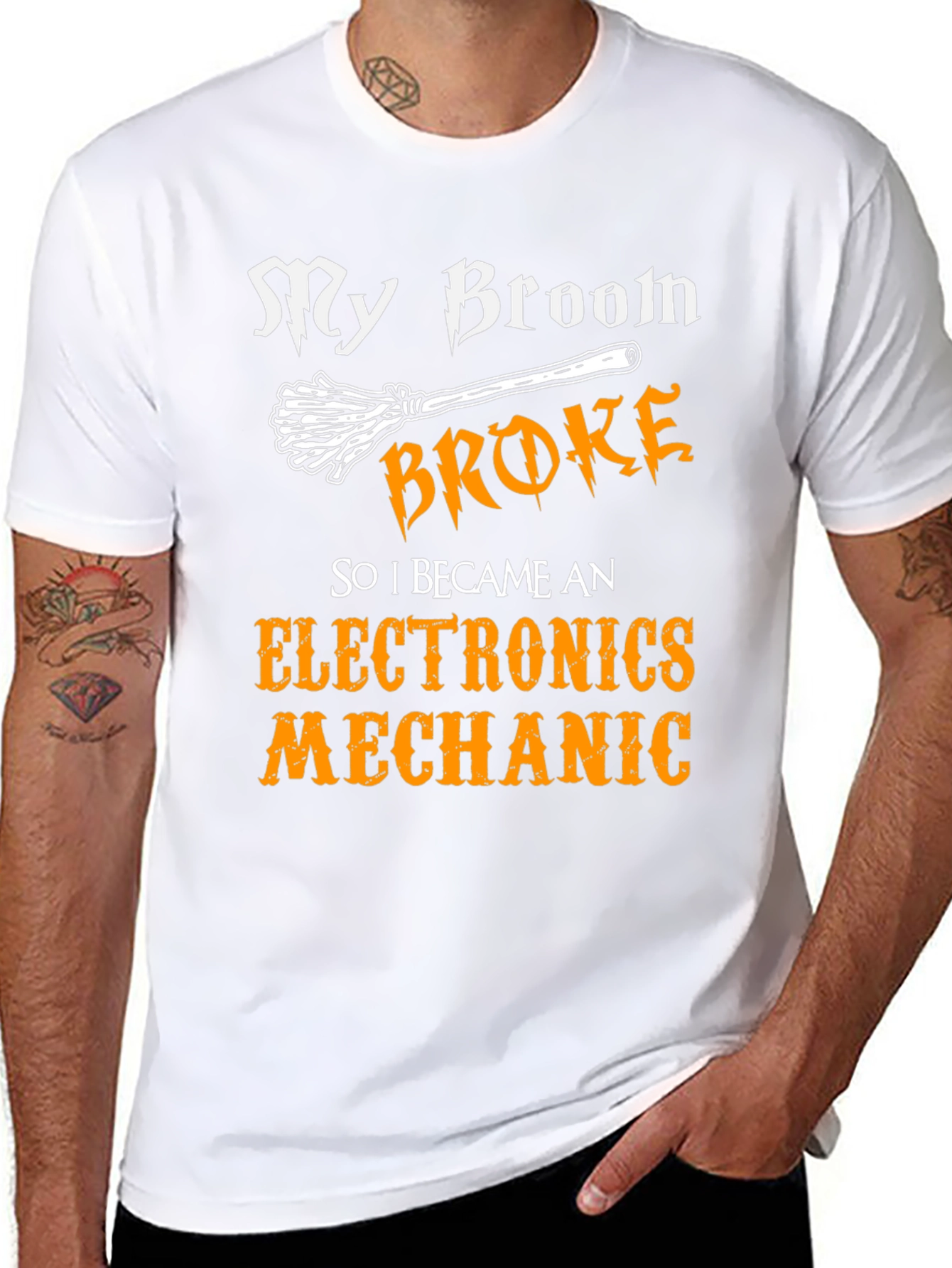 My Broom Broke Electronics Mechanic T-Shirt
