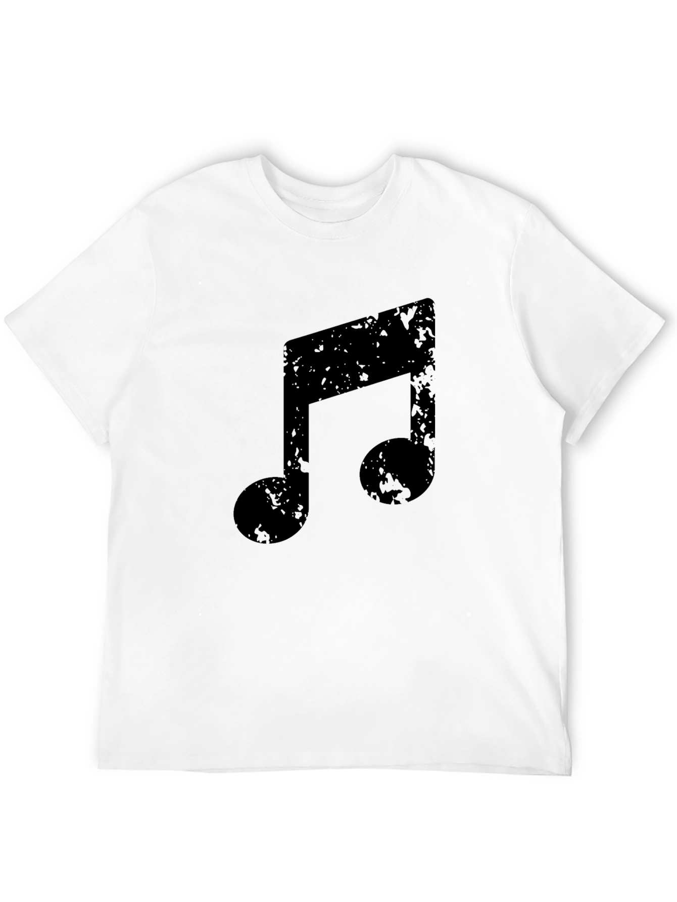 Grunge Music Note Black T-Shirt