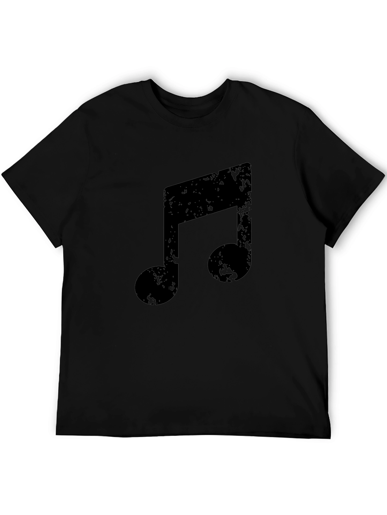 Grunge Music Note Black T-Shirt