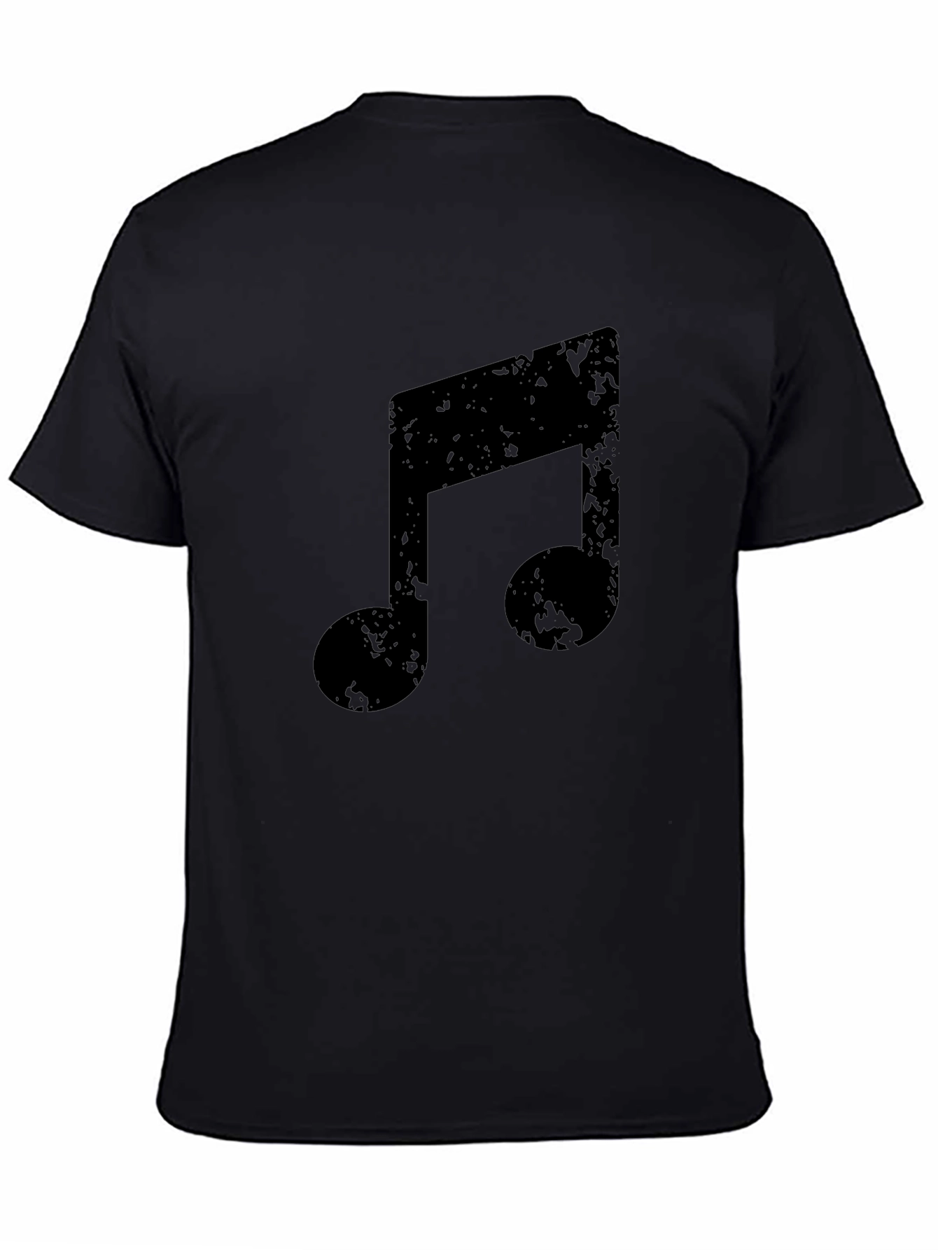 Grunge Music Note Black T-Shirt