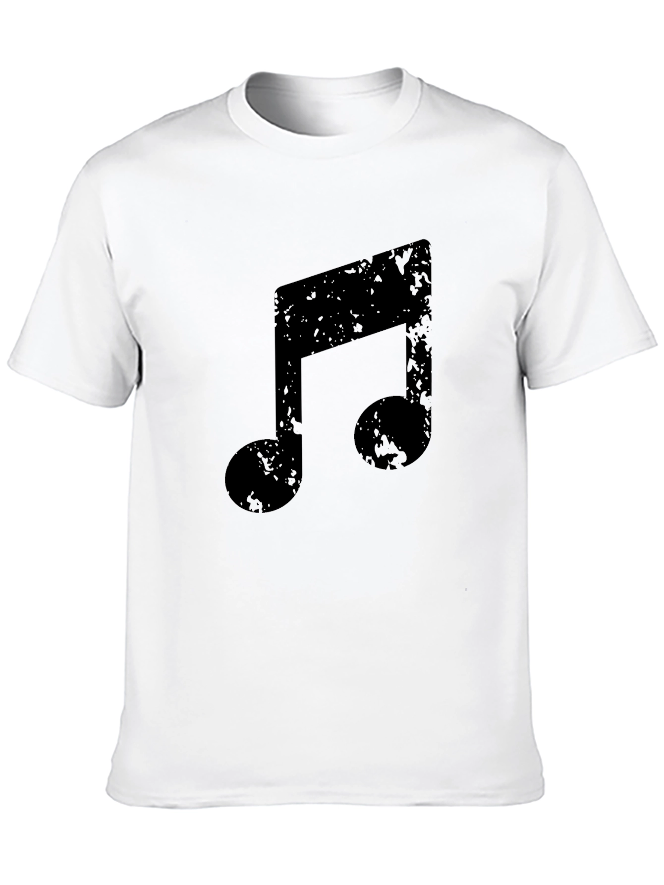 Grunge Music Note Black T-Shirt