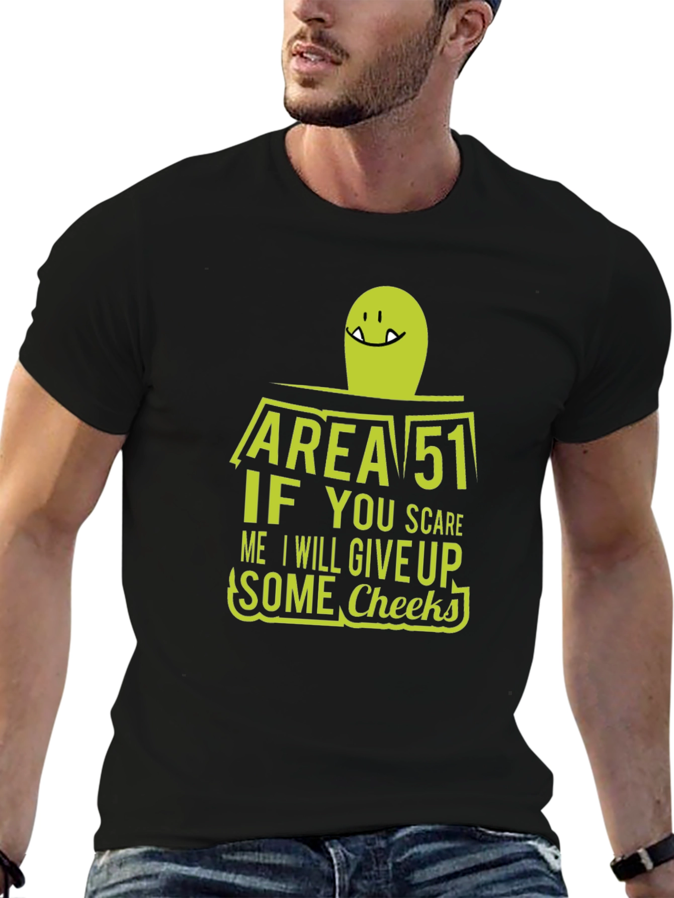 Area 51 Alien Cheeky Graphic T-Shirt