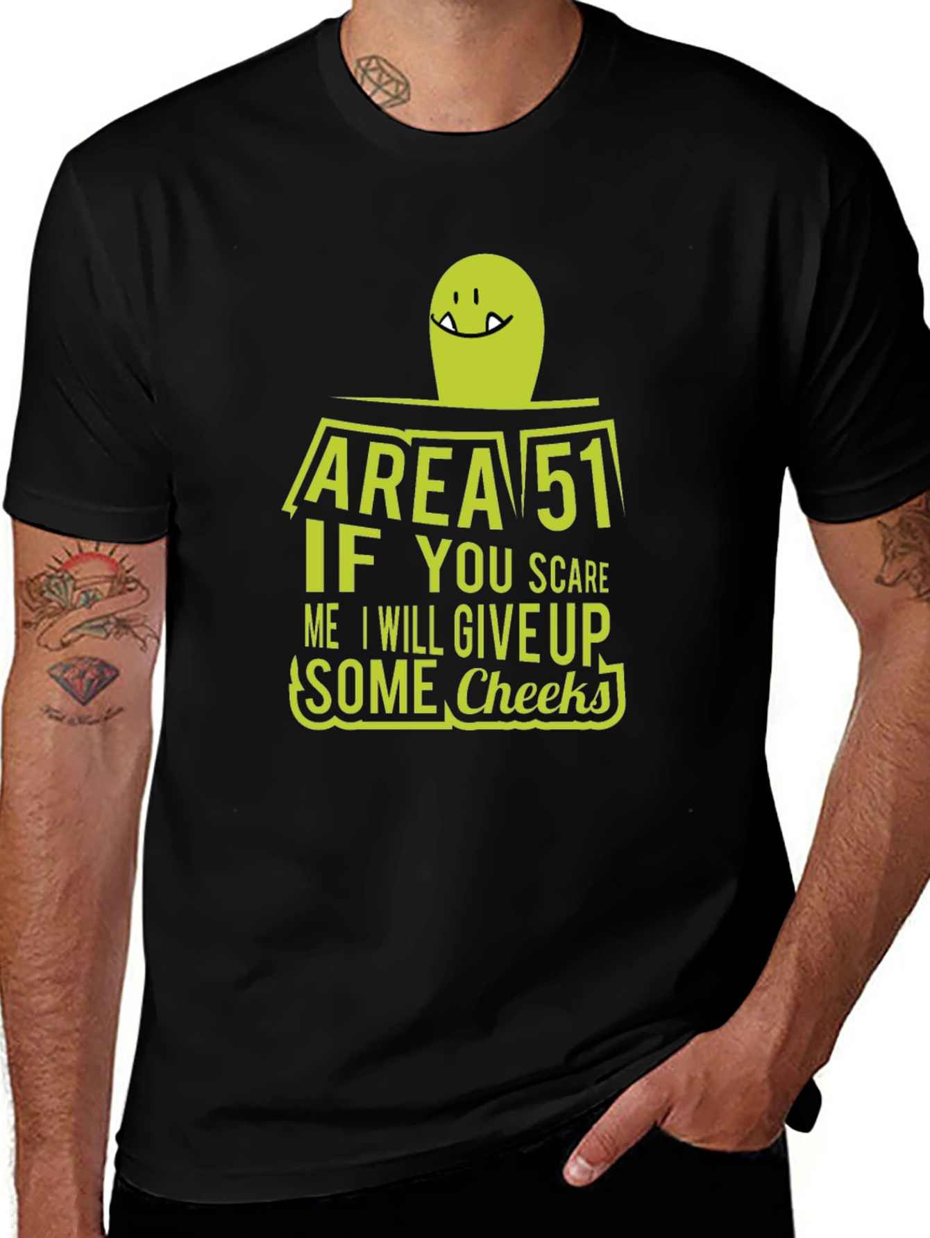 Area 51 Alien Cheeky Graphic T-Shirt