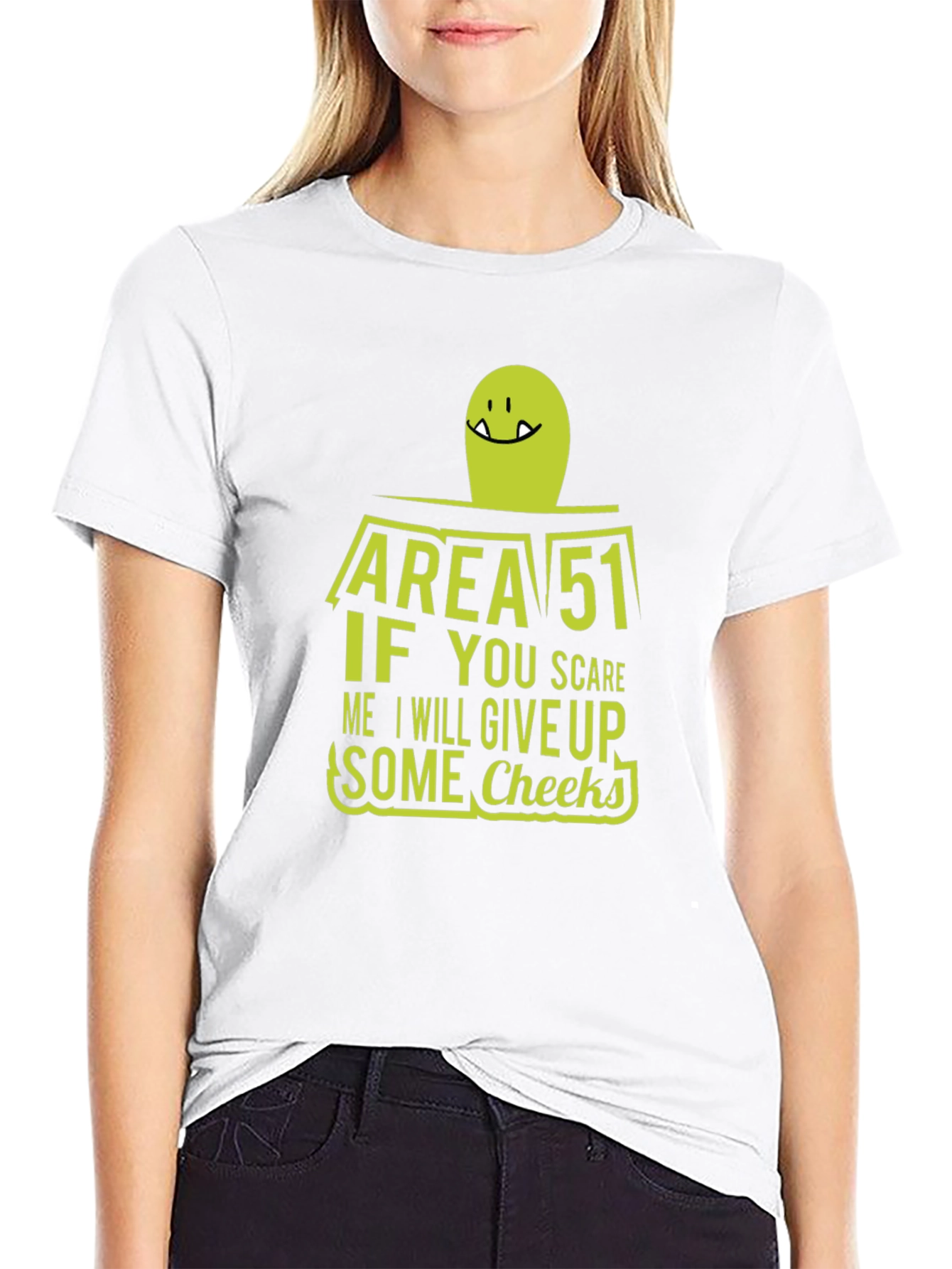 Area 51 Alien Cheeky Graphic T-Shirt