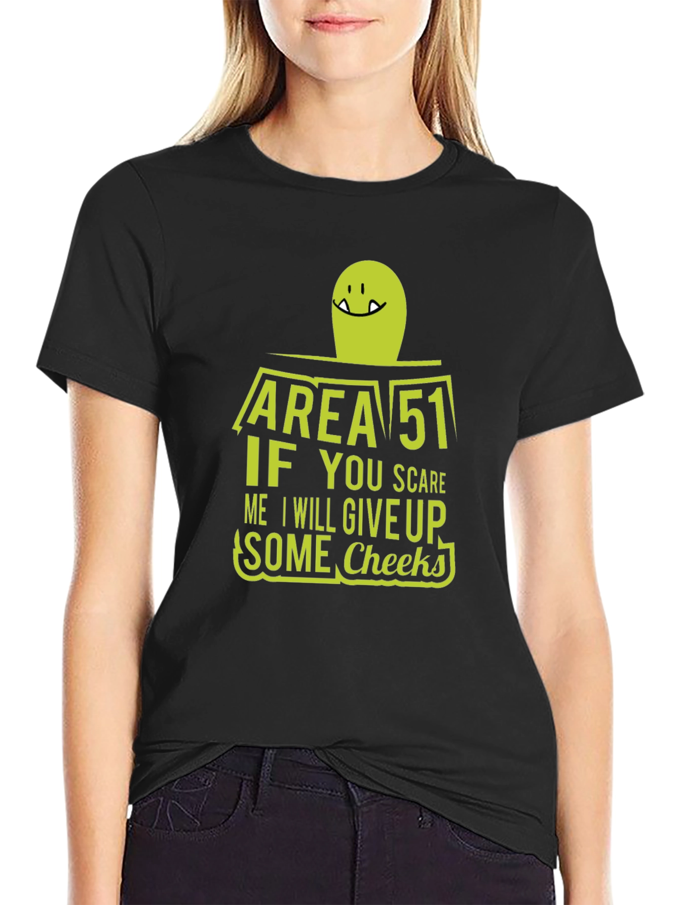 Area 51 Alien Cheeky Graphic T-Shirt