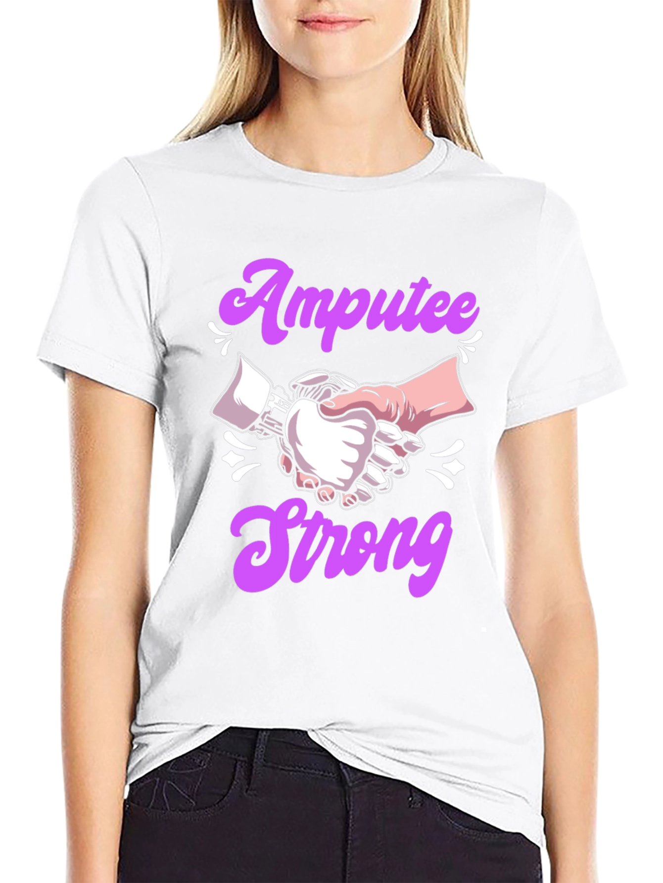 Amputee Strong T-Shirt - Handshake Design