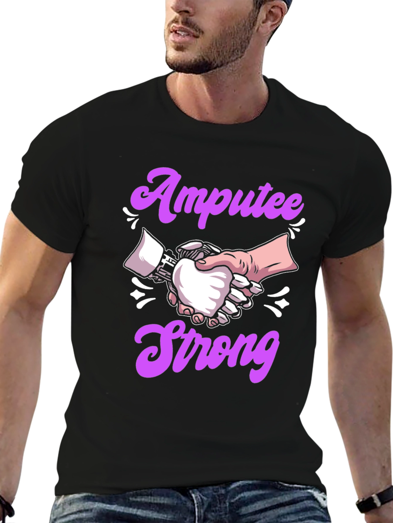 Amputee Strong T-Shirt - Handshake Design
