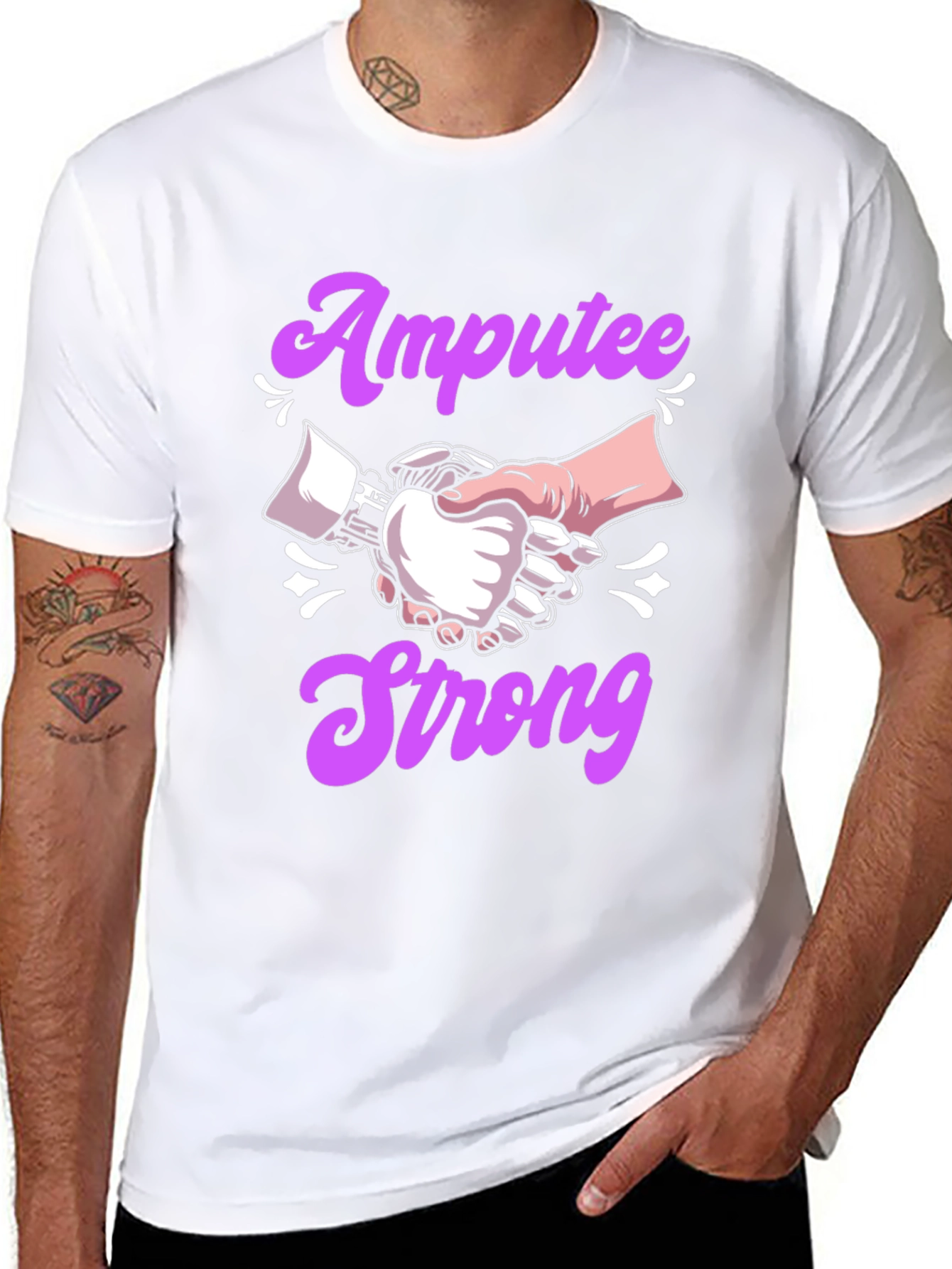 Amputee Strong T-Shirt - Handshake Design