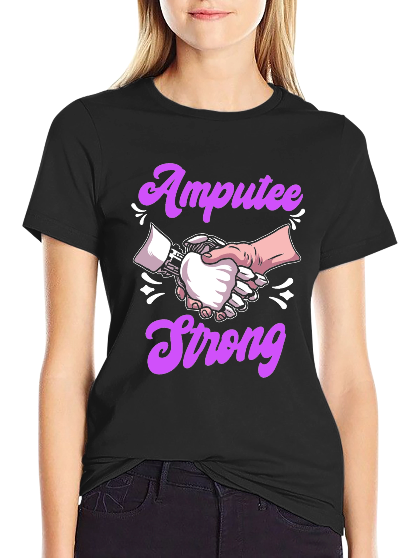 Amputee Strong T-Shirt - Handshake Design