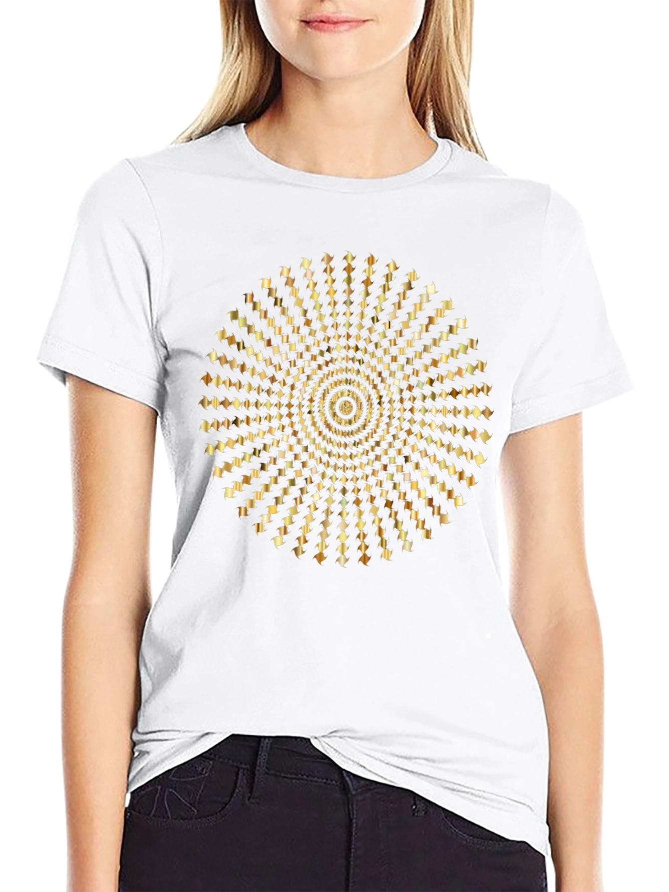 Optical Illusion Gold Pattern T-Shirt