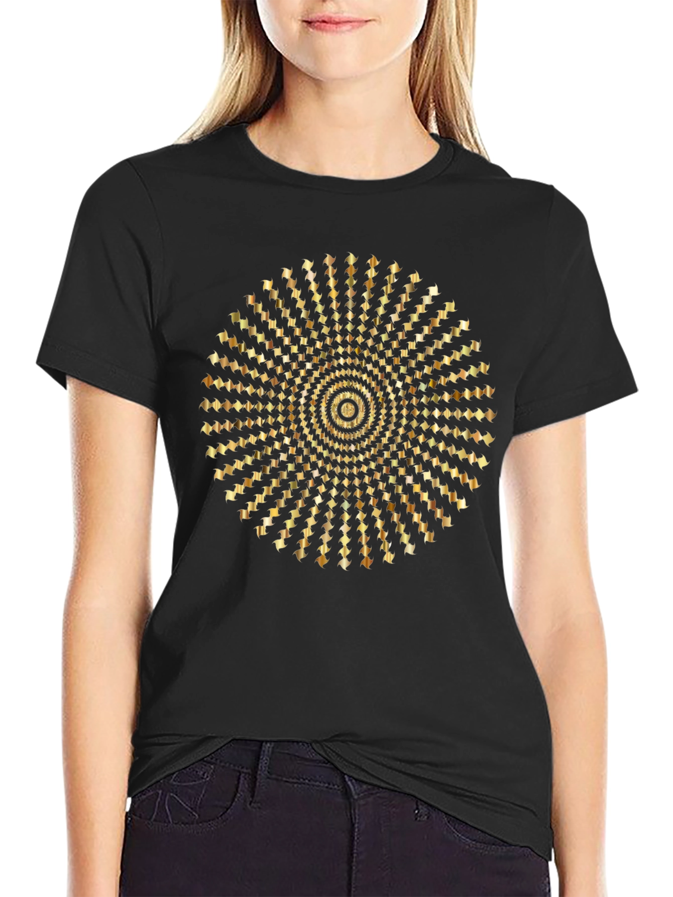 Optical Illusion Gold Pattern T-Shirt