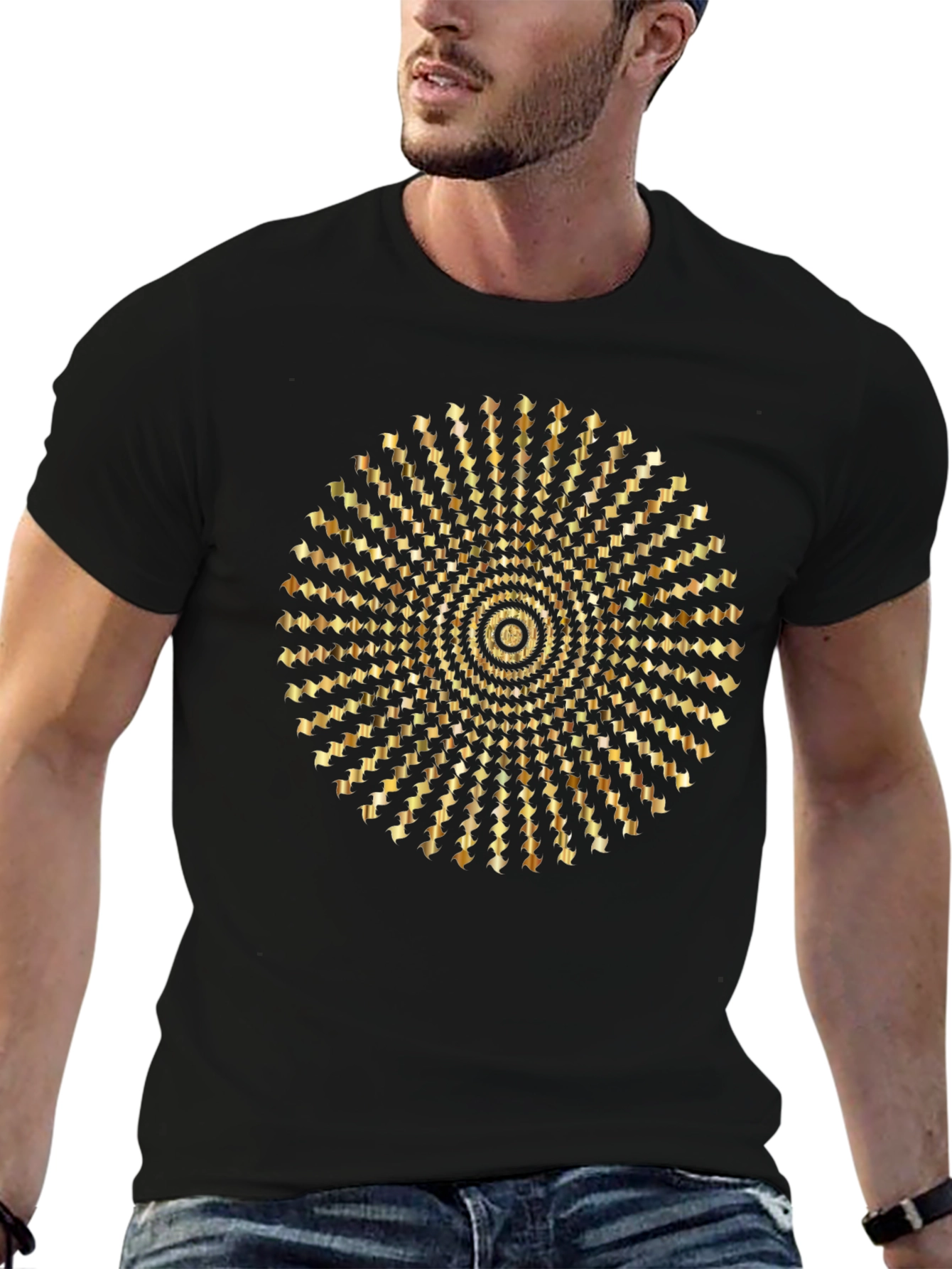 Optical Illusion Gold Pattern T-Shirt