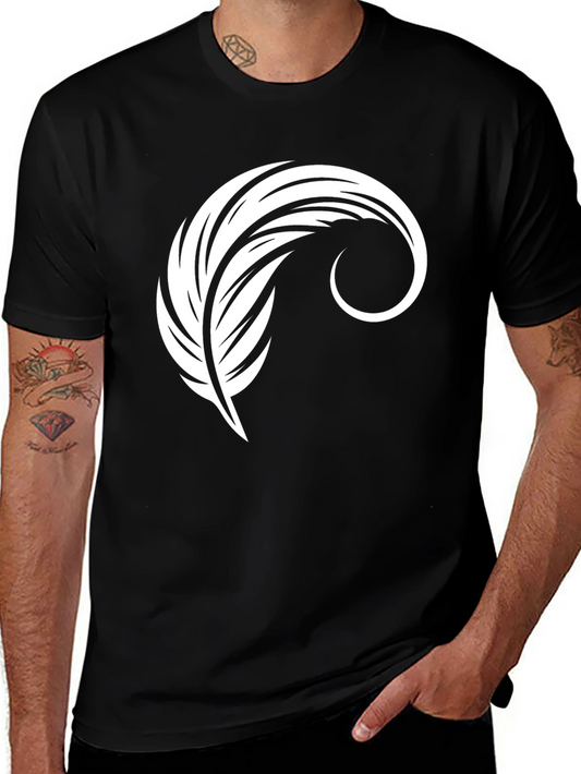 Feather Graphic Black T-Shirt